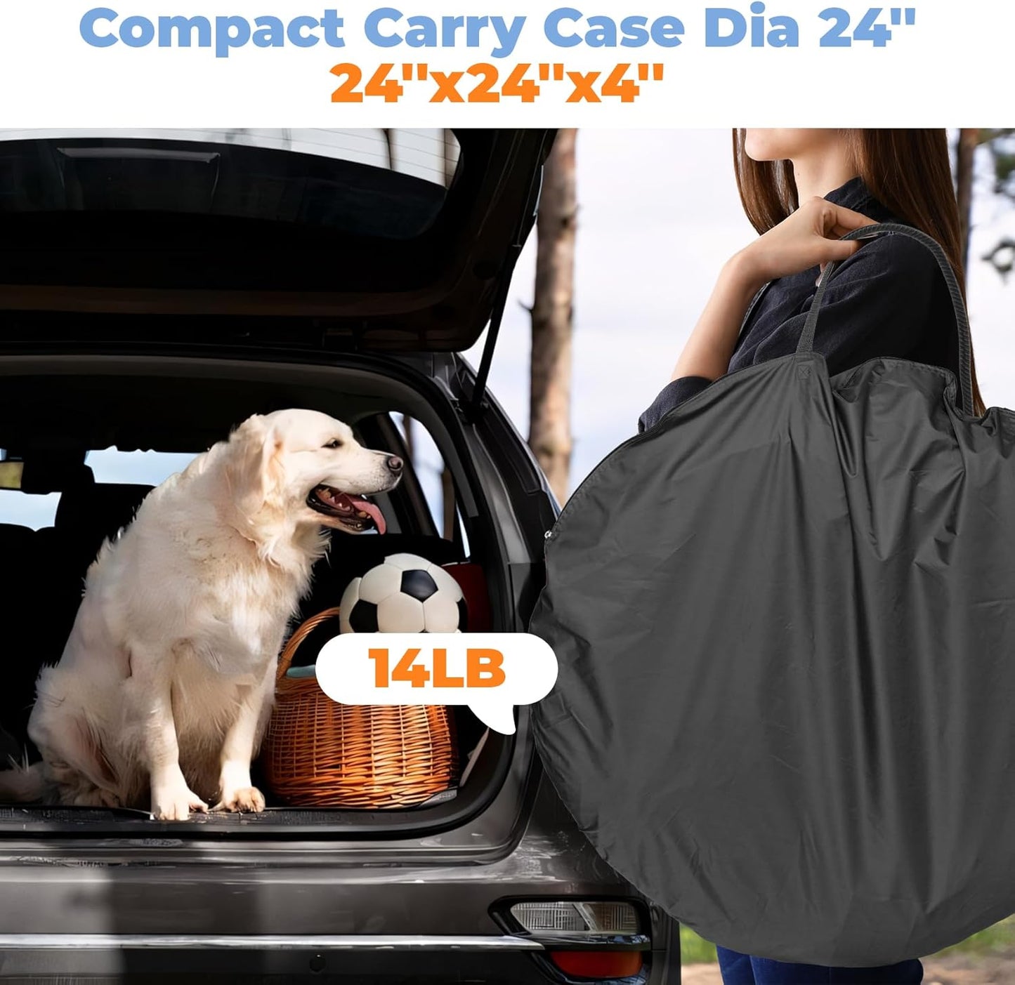 XXLarge Popup Portable Dog Houses, 10'x4.8'H Assembly-Free Gazebo-Style Kennel Dog Playpen Pet Screen Tent Sun Shade Shelter, Dog Crates Canopy for Travel Camping Anti-Bugs with Leakproof Bottom