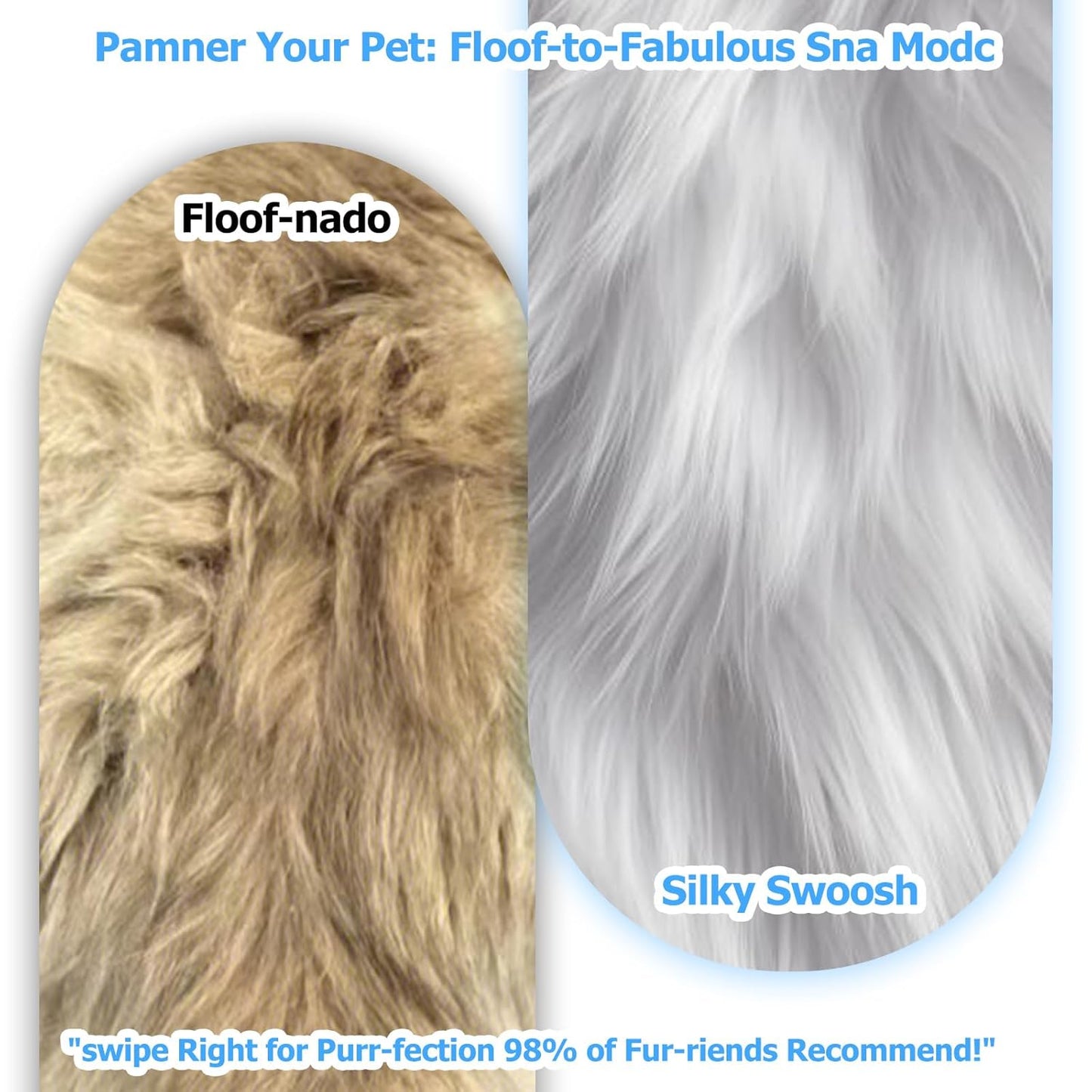 Zen Brush for Cats: Cat Flea Comb & Dematting Comb for Cats - Self-Cleaning Pet Hair Removal Tool with Long & Short Stainless Steel Teeth, Blue Pink