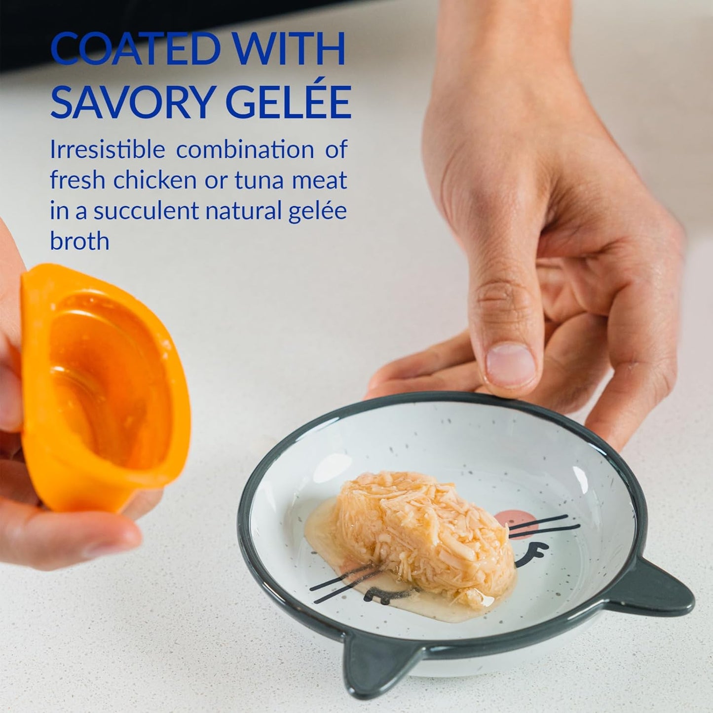 INABA Twins for Cats, Grain-Free Shredded Chicken & Broth Gelée Side Dish Cups, Tuna & Chicken Recipe, 1.23 Ounces per Serving, 19.68 Ounces Total (16 Count)