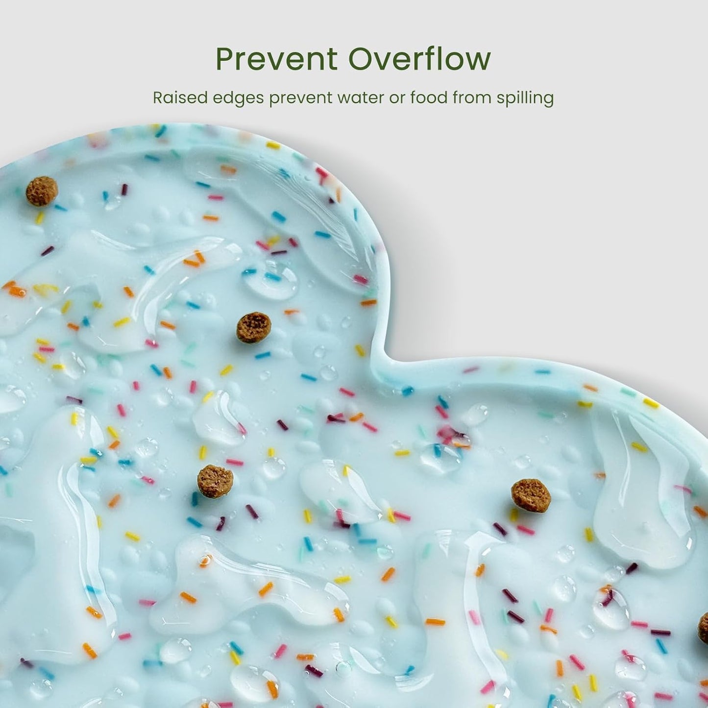 Dog Food Mat Anti-Slip Silicone Dog Bowl Mat Thicker Pet Placemat Waterproof Cat Feeder Pad with Raised Edge Puppy Kitten Feeding Mats Suitable Small Medium-Sized Dogs Cats Eating Tray