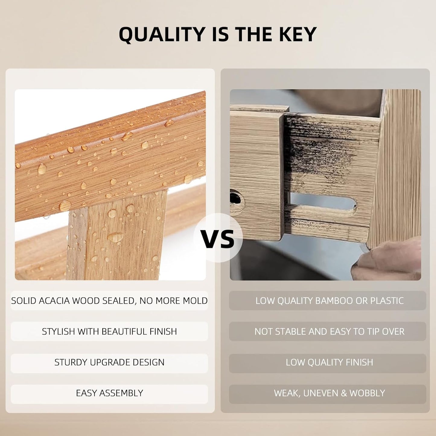 Elevated Dog Bowl Stand, Xlarge Raised Dog Bowl Station for Large Breed Pets, Dog Bowl Holder Fits Up to 11-inches Width,14-inches Height, for Water Fountain and Dishes, Acacia Wooden, Stand Only