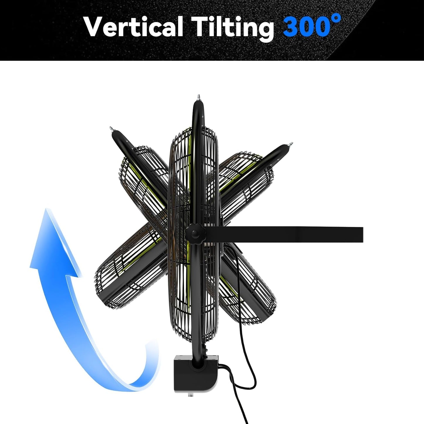 20 IN 5500 CFM Remote Control Wall Mount Fan, 3 Speed High Velocity Wall Fan with Timer, Oscillation & Tilting, Air Circulator for Garage, Commercial, Greenhouse, Warehouse & Gazebo Use, UL Listed