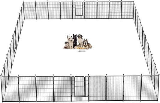 Dog Playpen 40 inch 36 Panels Indoor Outdoor Dog Pen for Large/Medium/Small Dogs Heavy Duty Metal Dog Fence Outdoor for Yard, Puppy Playpen with Door Portable Pet Fence for RV Camping Yard
