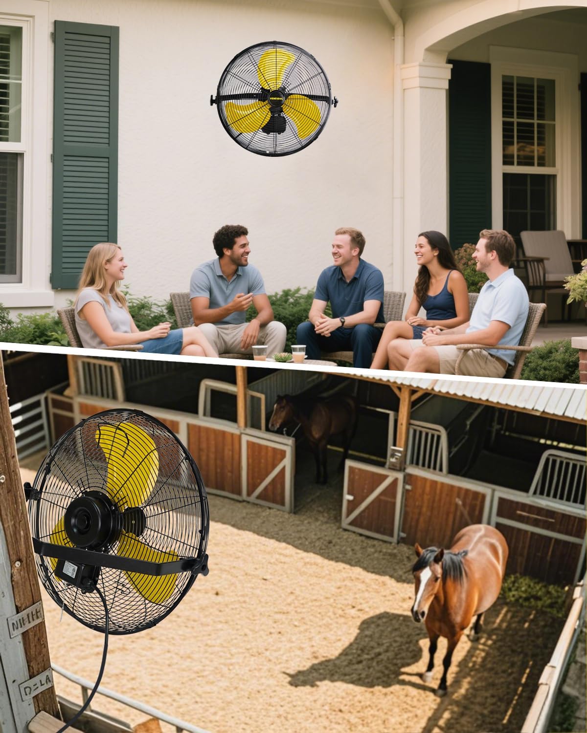 VENTISOL 20 Inch Waterproof Wall Mount Fan, High Velocity 3-Speeds 4650 CFM Heavy Duty for Home, Workshop, Industrial, Barn, Greenhouse, ETL Listed