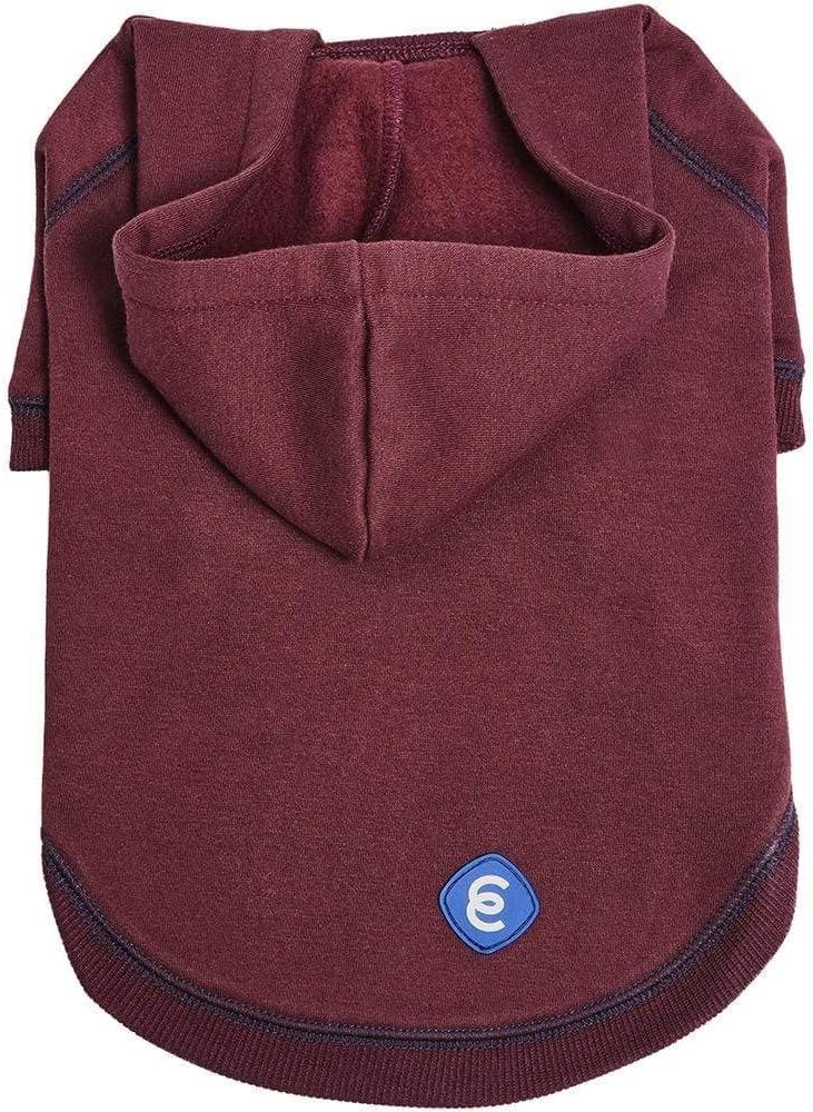 Blueberry Pet Essentials Hoodie – 26″ Cotton‑Blend Sweatshirt with Hood, Burgundy Red, Machine‑Washable Dog Jersey