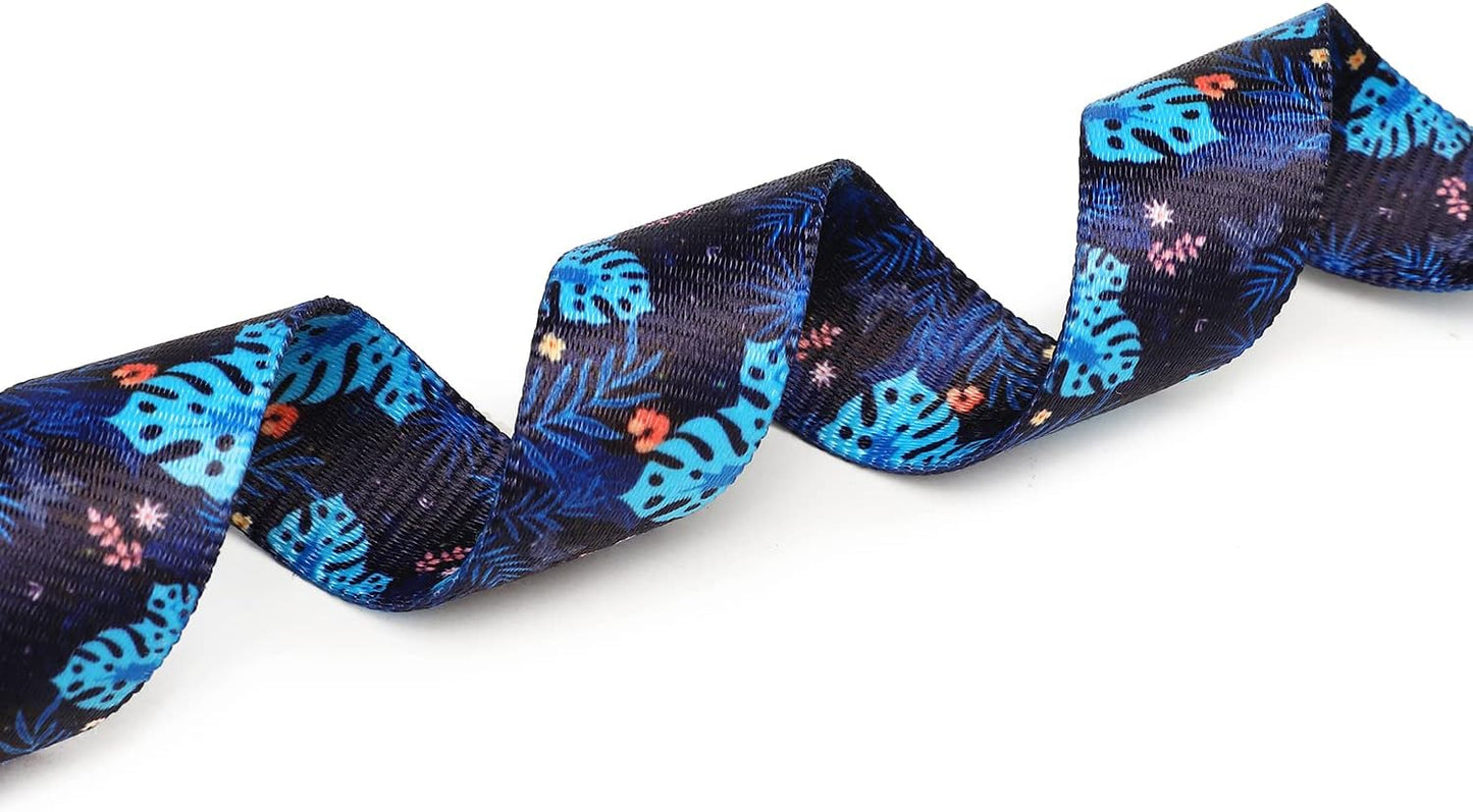 Mercano Adjustable Dog Collar - Special Design Patterns, Soft Nylon Comfortable Durable Pet Collar for Small Medium Large Dogs (M, Monstera)