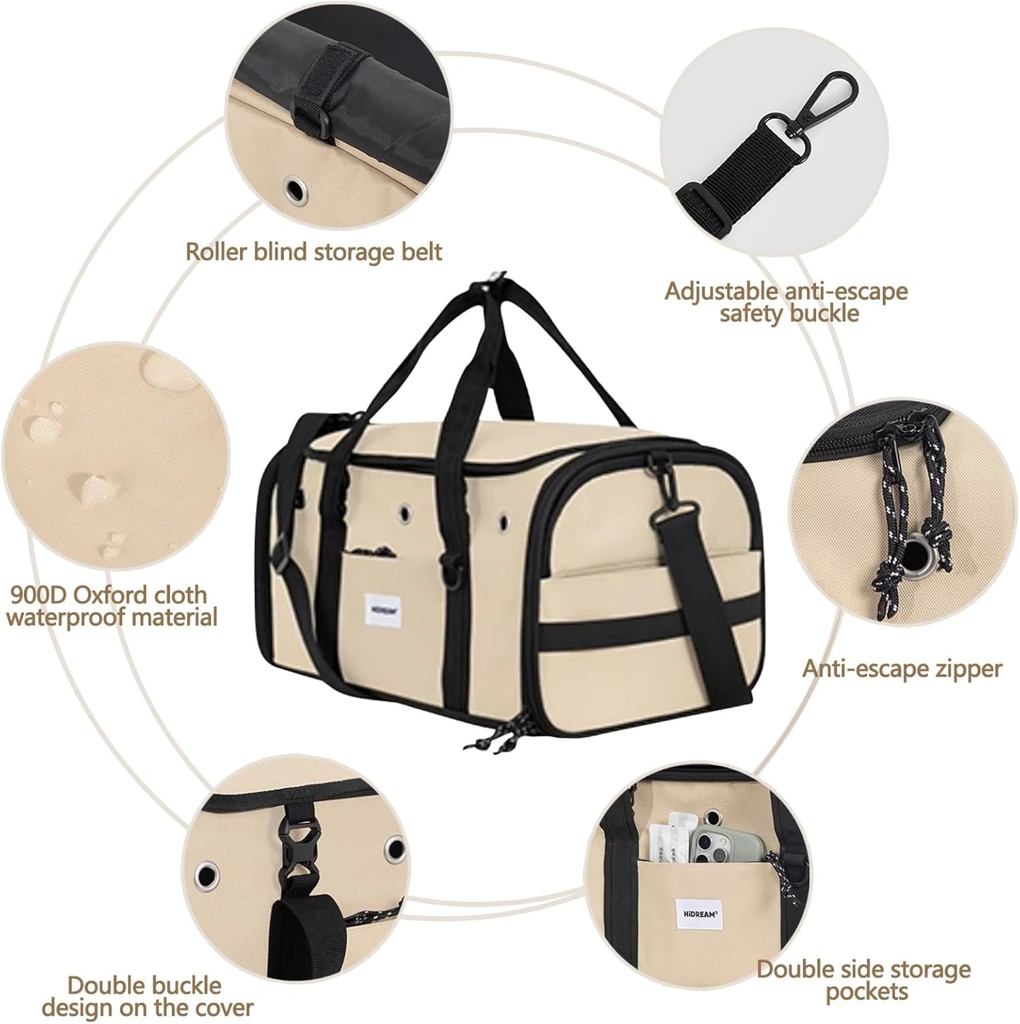 Pet Carrier Bag, Foldable Cat Bag Airline Approved, Soft-Sided Cat Travel Bag, Washable Dog Carrier Privacy Protection for Home Outdoor Travel(S, Blue)