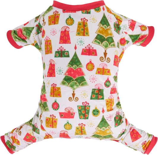 CuteBone Small Dogs Christmas Outfit Soft Puppy Onesies Pjs Dog Pajamas Pet Coat Cat Apparel Comfy Doggie Jumpsuit Bodysuit for All Seasons P17L