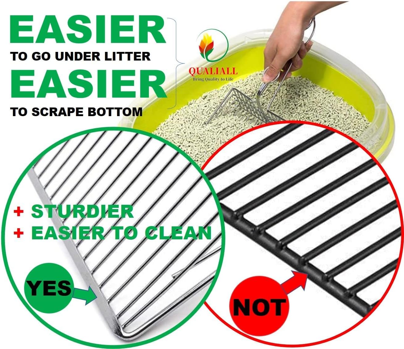 All Metal Litter Scoop, Solid Metal Sifter, Cat Litter Scoop Metal Jumbo, Cat Urine Scoop, Litter Scooper with Holder, Litter Scooper Holder, Jumbo Cat Litter Scoop Sifter Scooper Holder