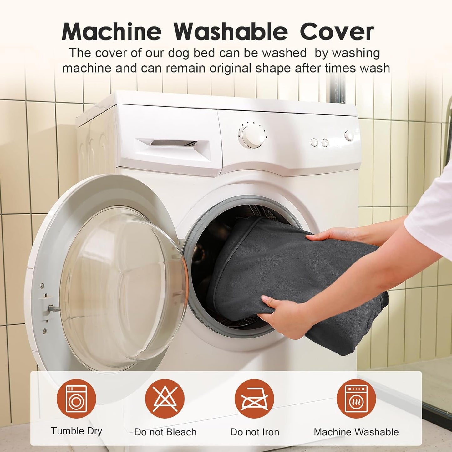 Upgraded Large Dog Bed, 3" Memory Foam with Waterproof Liner, Chew Resistant Microsuede Cover, Removable and Washable, for Indoor, Outdoor, and Car Use, Nonskid Base, 44x32, XXL Dark Grey