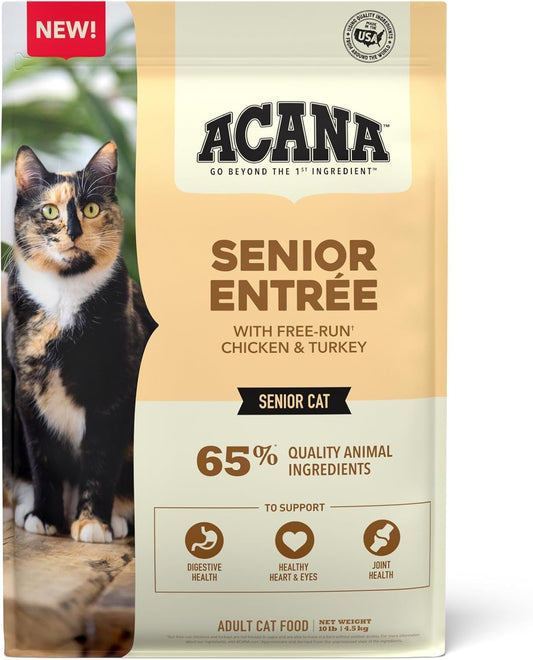 ACANA Dry Cat Food for Seniors Senior Entrée Chicken Turkey and Duck 10lb Bag