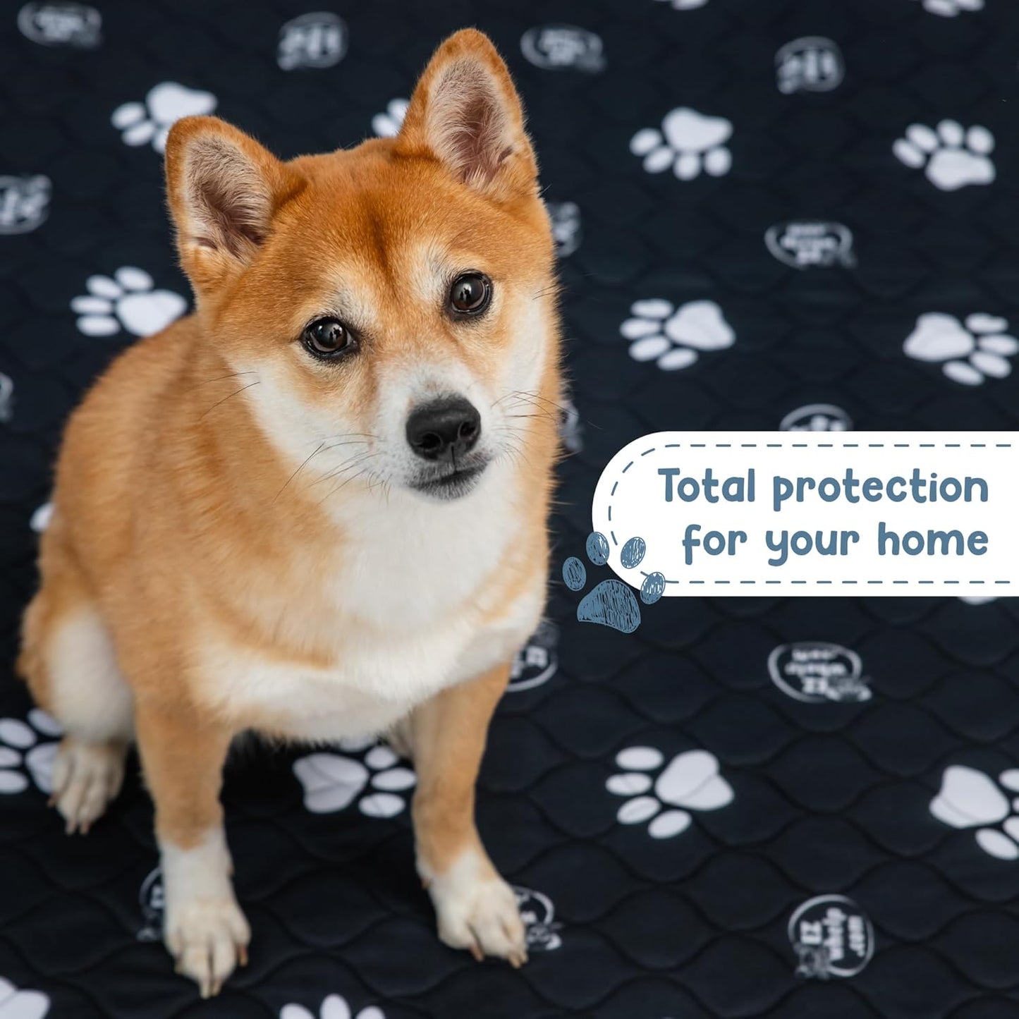 EZwhelp Pack of 2 Reusable Dog Pee Pad, Washable Slip-Resistant Waterproof Mat, 24x48 Inches