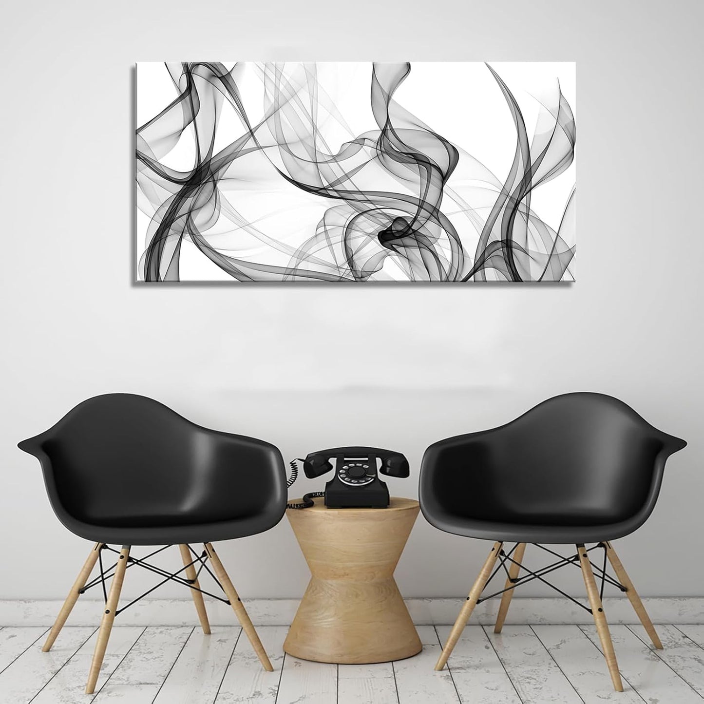 XXMWallArt FC3850 Abstract Wall Art Light Streak Black and White Abstract Line Canvas Wall Art for Living Room Bedroom Bathroom Office Wall Decor
