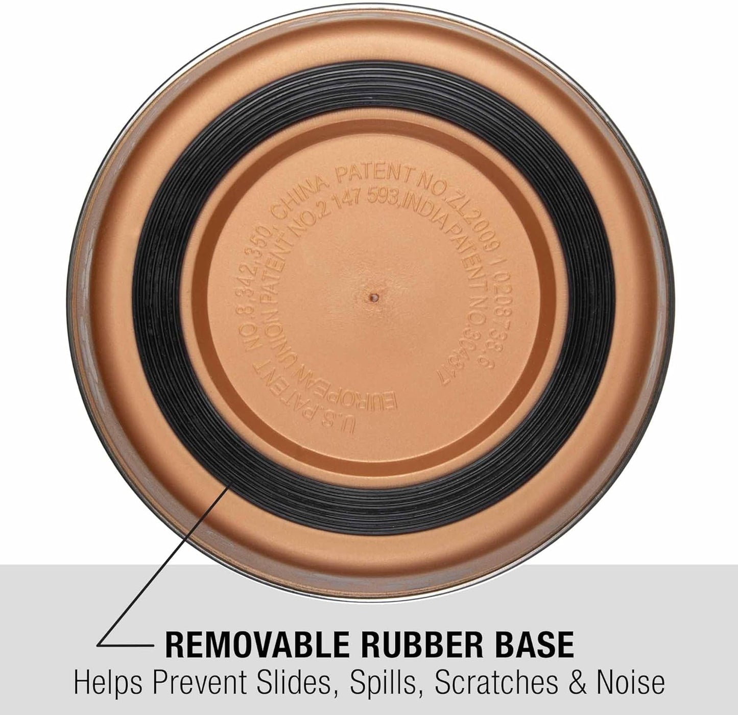 Loving Pets Bella Dog Bowls- Stainless Steel Dog & Cat Bowls - Spill Proof Dog Food Bowl, Cat Bowl, Puppy Essentials & Pet Supplies Great for Home & Travel (Large 35-65 lbs, Champagne)