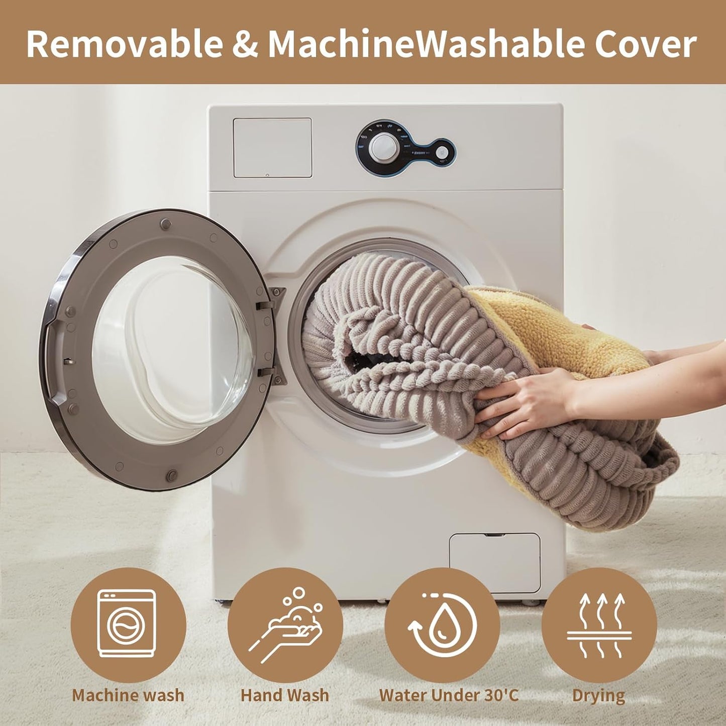 Orthopedic Dog Bed for Large Dogs Breeds, High Density Egg Crate Foam Dog Sofa Beds,Oval Kennel Bed, Pet Couch Bed with Four Sided Bolster, Removable Washable Cover& Non-Slip Bottom