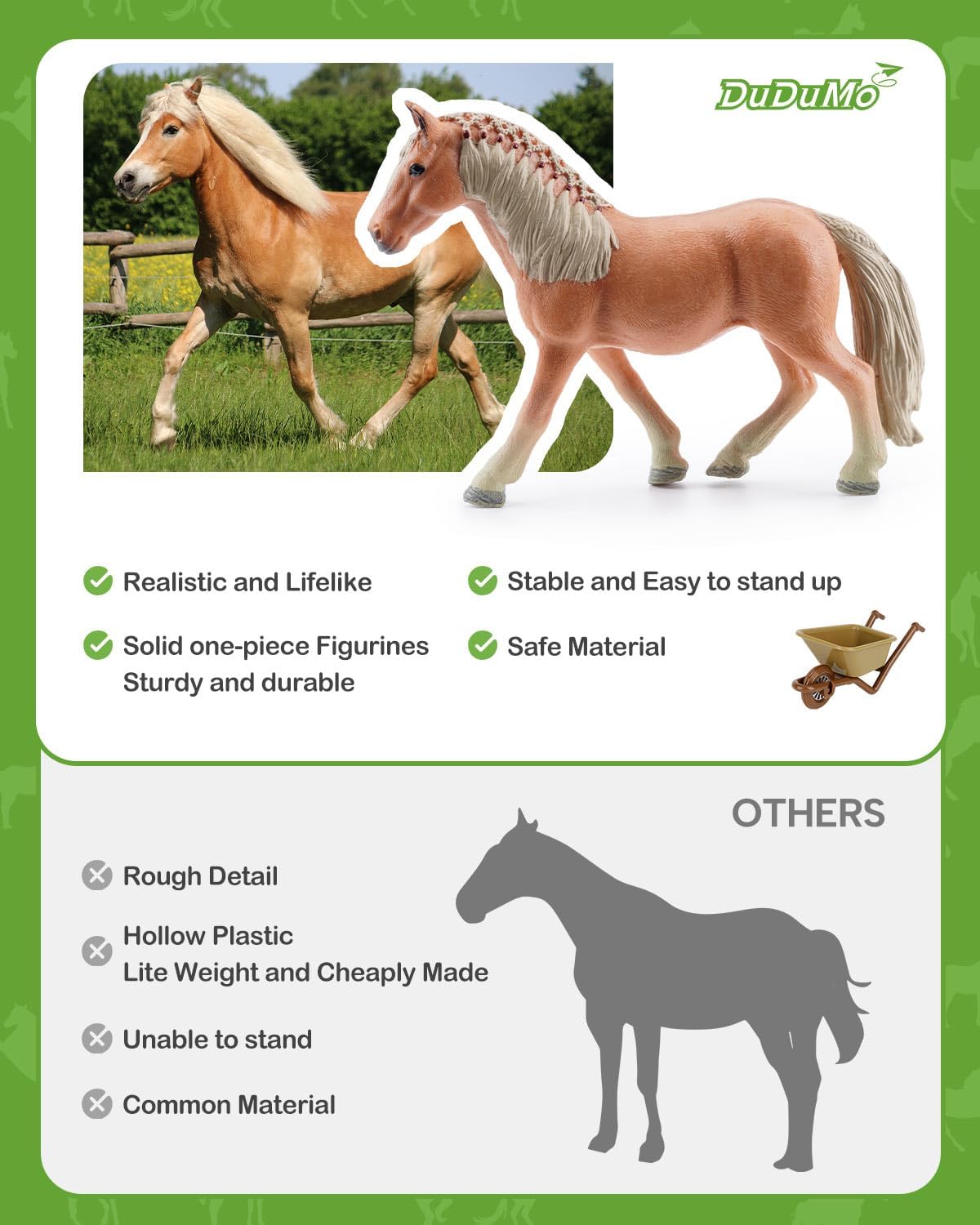 Horse Stable Playset, Horse Gifts for Girls and Boys with 3 Horses and 2 Riders, Horse Toys Set Farm Animals Toys for Kids 3 4 5 6 7 8+ (New Model), Green