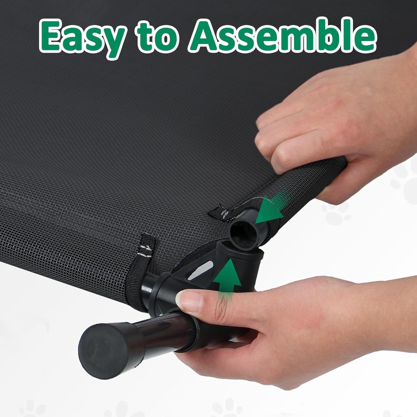 Elevated Outdoor Dog Bed Medium Size Dogs, Cooling Pet Raised Bed with Frame, Lifted Place Cot for Dog Training with Breathable Mesh & Non Slip Feet (M, Black)