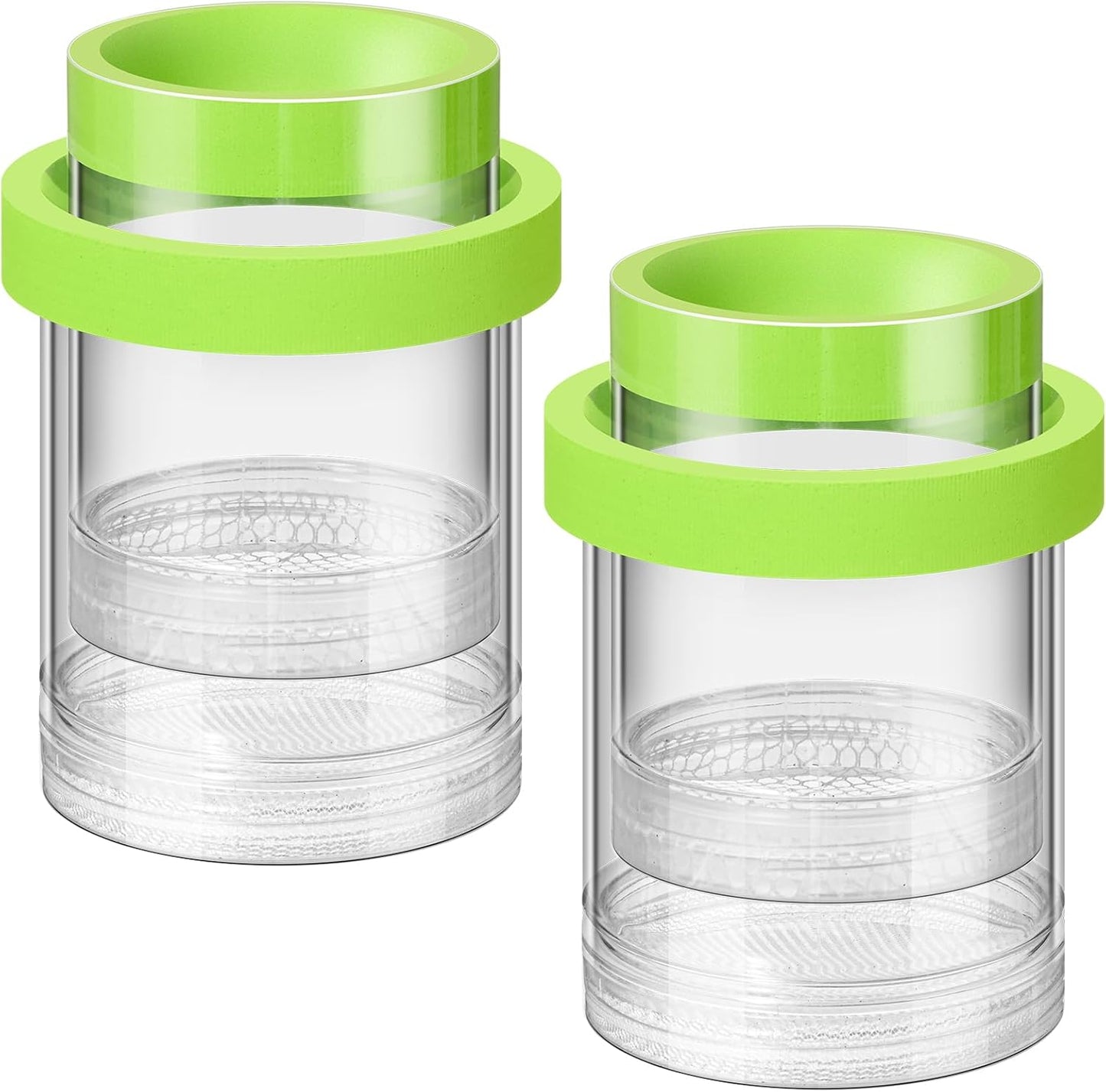 2 Pcs Breeder Box for Fish Tank Aquarium Breeder Separation Net Breeding Box with Suction Cup for Small Fish Shrimp Clownfish Guppy(Green,L)