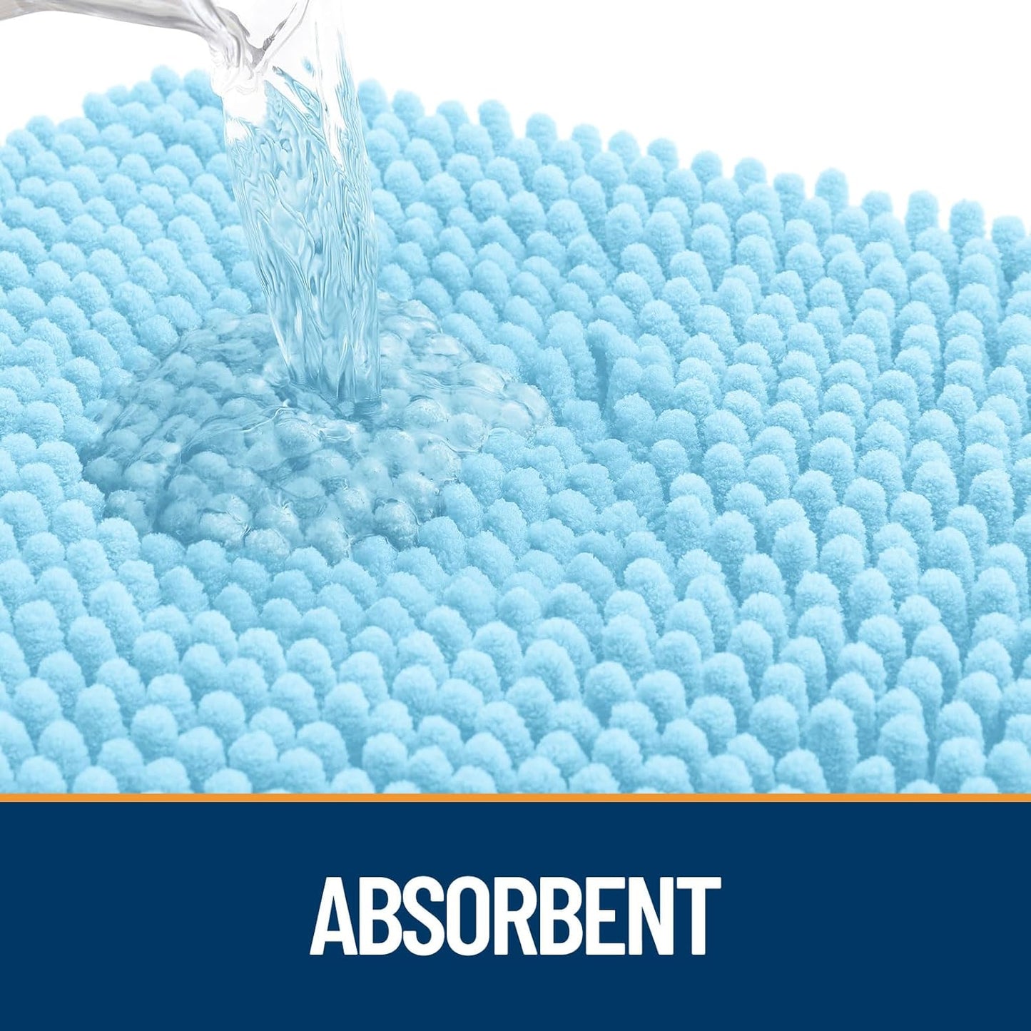 OLANLY Door Mat for Muddy Dog Paws 30x20, Ultra Absorbent Chenille Mud Doormat with Paw Print Design, Non-Slip Washable Doormat for Indoor Entryway, Quick-Dry Pet Bed Mats for Dirty Dogs, Blue