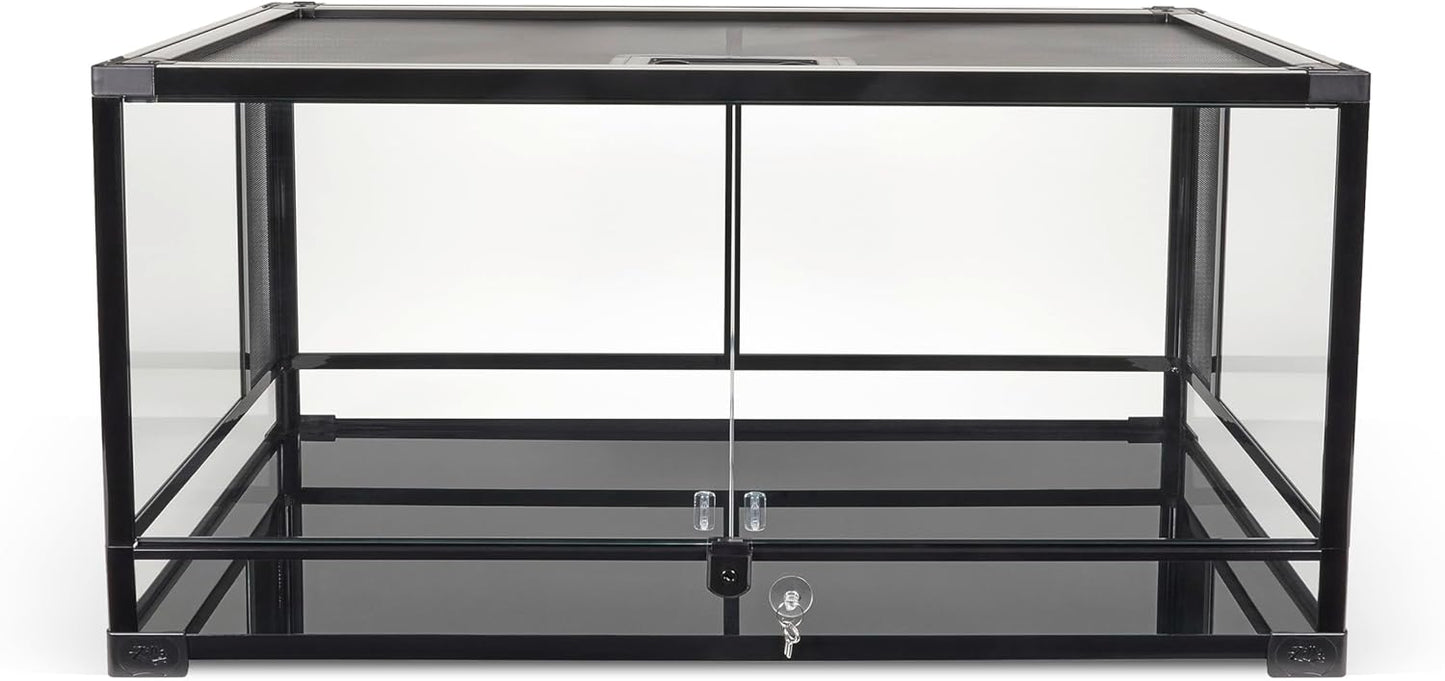 Zilla QuickBuild Reptile 40 Gallon Glass Terrarium Habitat with Swing Door For Geckos, Snakes, Lizards, Frogs, Turtles, and Tortoises, 36" x 18" x 18"
