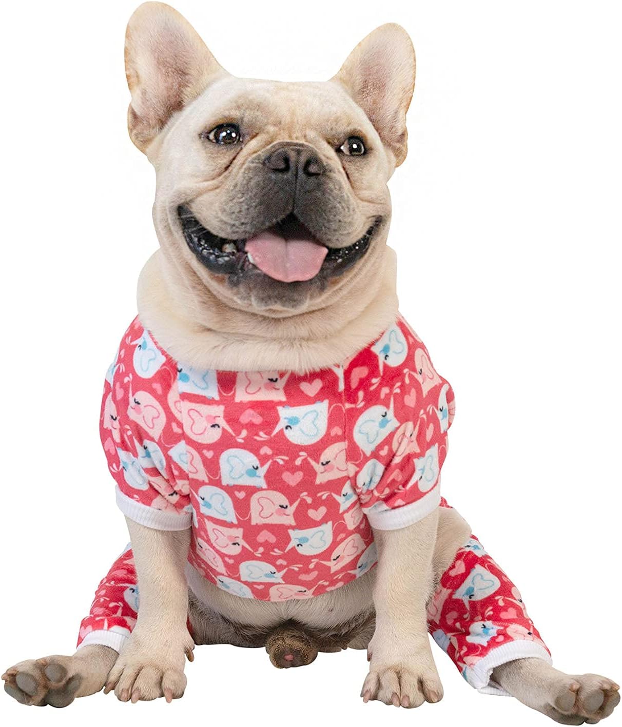CuteBone Dog Halloween Pajamas Puppy Onesies Small Dogs Soft Pjs Coat Cat Apparel Comfy Pet Christmas Clothes Outfit Doggie Bodysuit P145XL