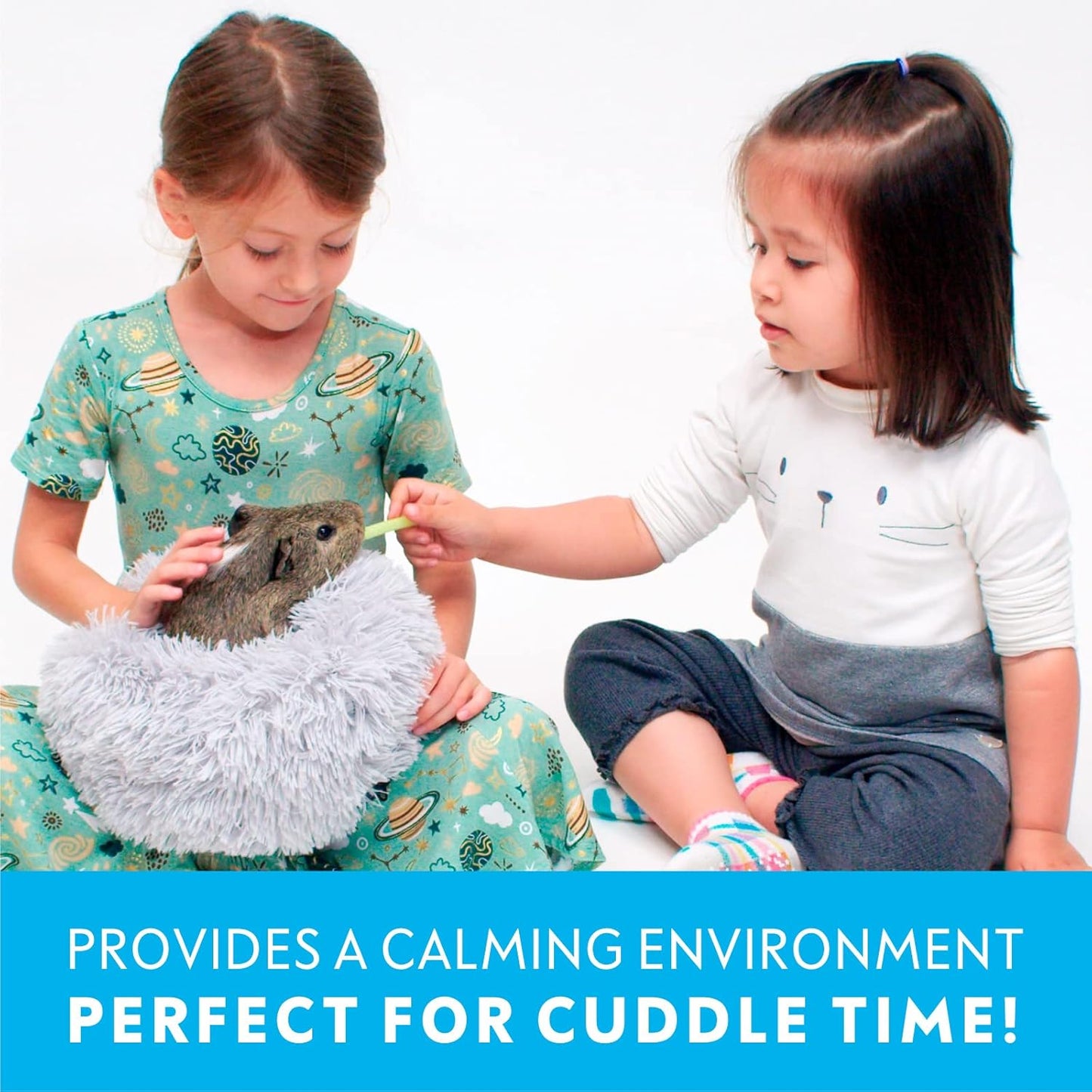 Paw Inspired Furr-O Burrowing Pet Bed with Zip-On Spandex and Fleece Bottoms for Guinea Pigs and Other Small Animals, Cozy Carrier, Hideout Enrichment Toy, Cage Accessories (Dark Gray)