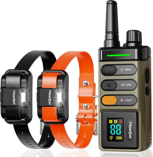 Dog Shock Collar 2 Dogs (15-120lb), 5200FT Range, IPX7 Waterproof, 4 Training Modes, Orange/Black