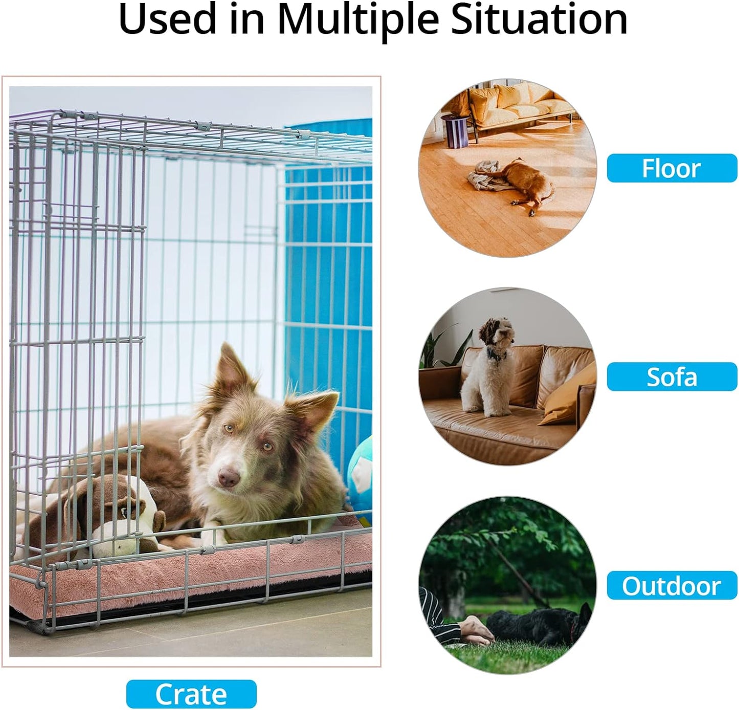 Dog Beds Crate Pad for Extra Large Dogs Ultra Soft Dog Crate Bed Washable & Anti-Slip Kennel Pad for Dogs Cozy Sleeping Mat,Pink 48inch