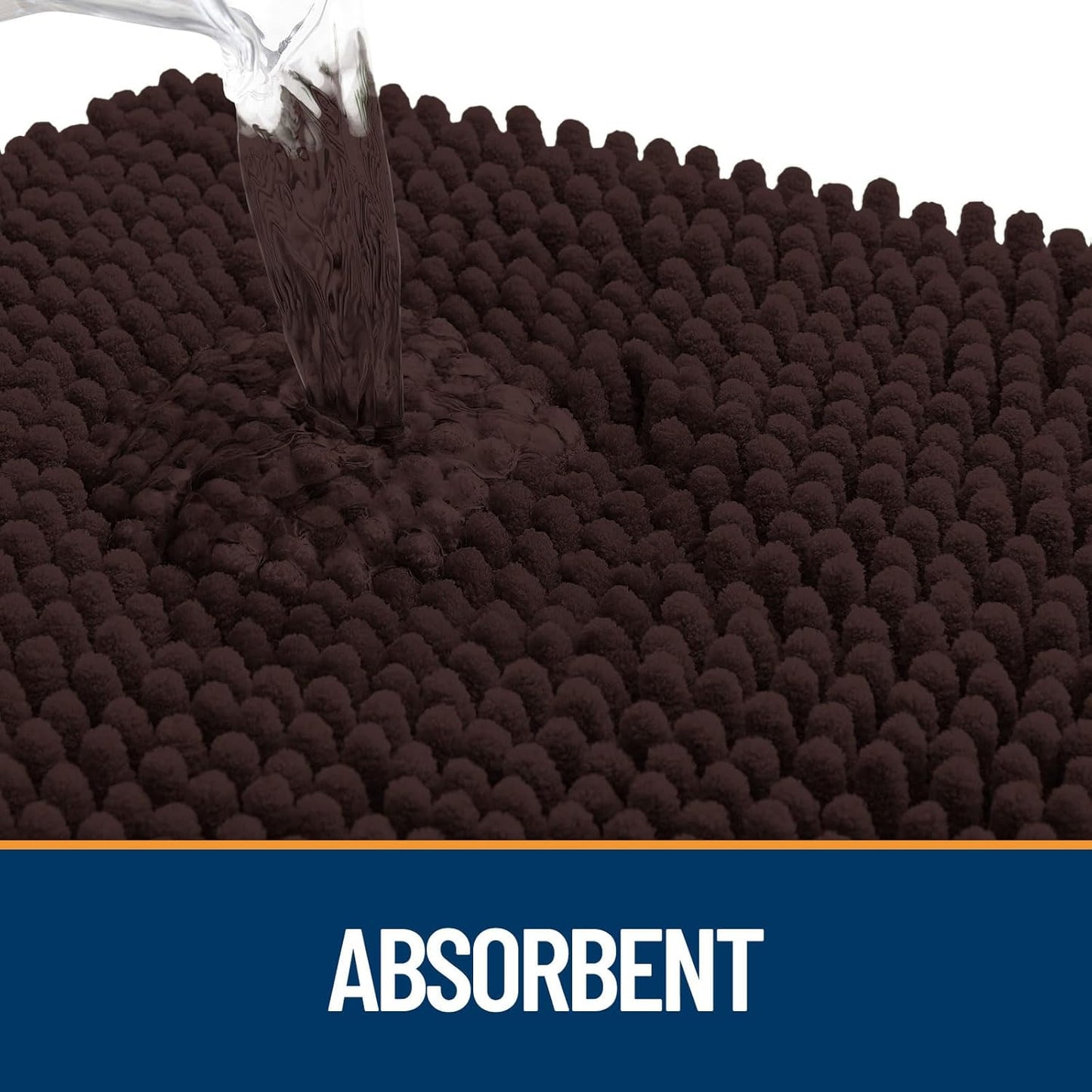 OLANLY Door Mat for Muddy Dog Paws 24x16, Ultra Absorbent Chenille Mud Doormat with Paw Print Design, Non-Slip Washable Doormat for Indoor Entryway, Quick-Dry Pet Bed Mats for Dirty Dogs, Brown