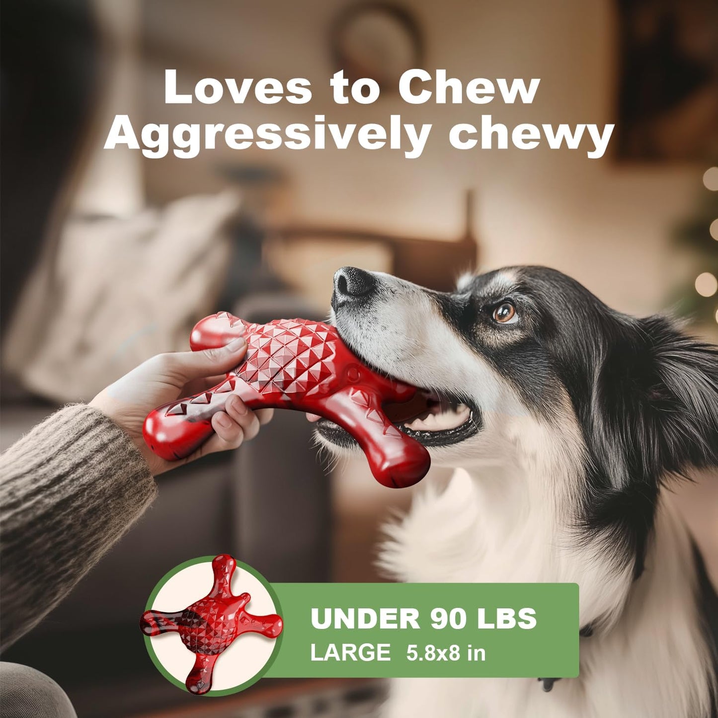 Indestructible Dog Chew Toy for Aggressive Chewers – Tough Nylon Bone for Small Dogs and Puppy Teething, Durable Chew for Super Chewers with Bacon Flavor