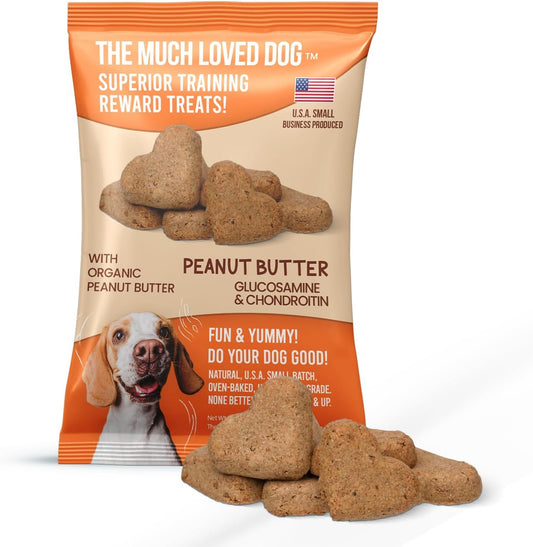 The Much-Loved Dog!™ Peanut Butter Dog Treats – Natural Biscuits for Small Dogs & Large Breeds – Healthy Puppy Treats for small dogs Made in USA, Training Snacks for All Breeds (1 Pack, Peanut Butter)