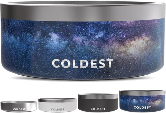Coldest Dog Bowl - Anti Rust Metal, Non Slip, 3 Layers Insulated Stainless Steel Dog Bowls - Spill Proof & Heavy Duty - Water Bowl for Dogs, Cats & Pets, Dish Washer Safe (100 oz, Into The Beyond)