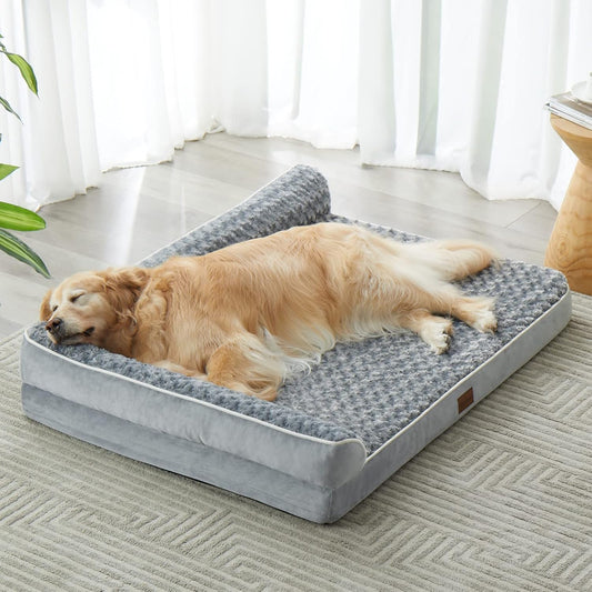 BFPETHOME Orthopedic Dog Beds for Extra Large Dogs, Waterproof Sofa XXL Pet Bed with Sides, Non-Slip Bottom and Egg-Crate Foam Big Dog Couch Bed with Washable Removable Cover,Pet Bed for Large Dogs