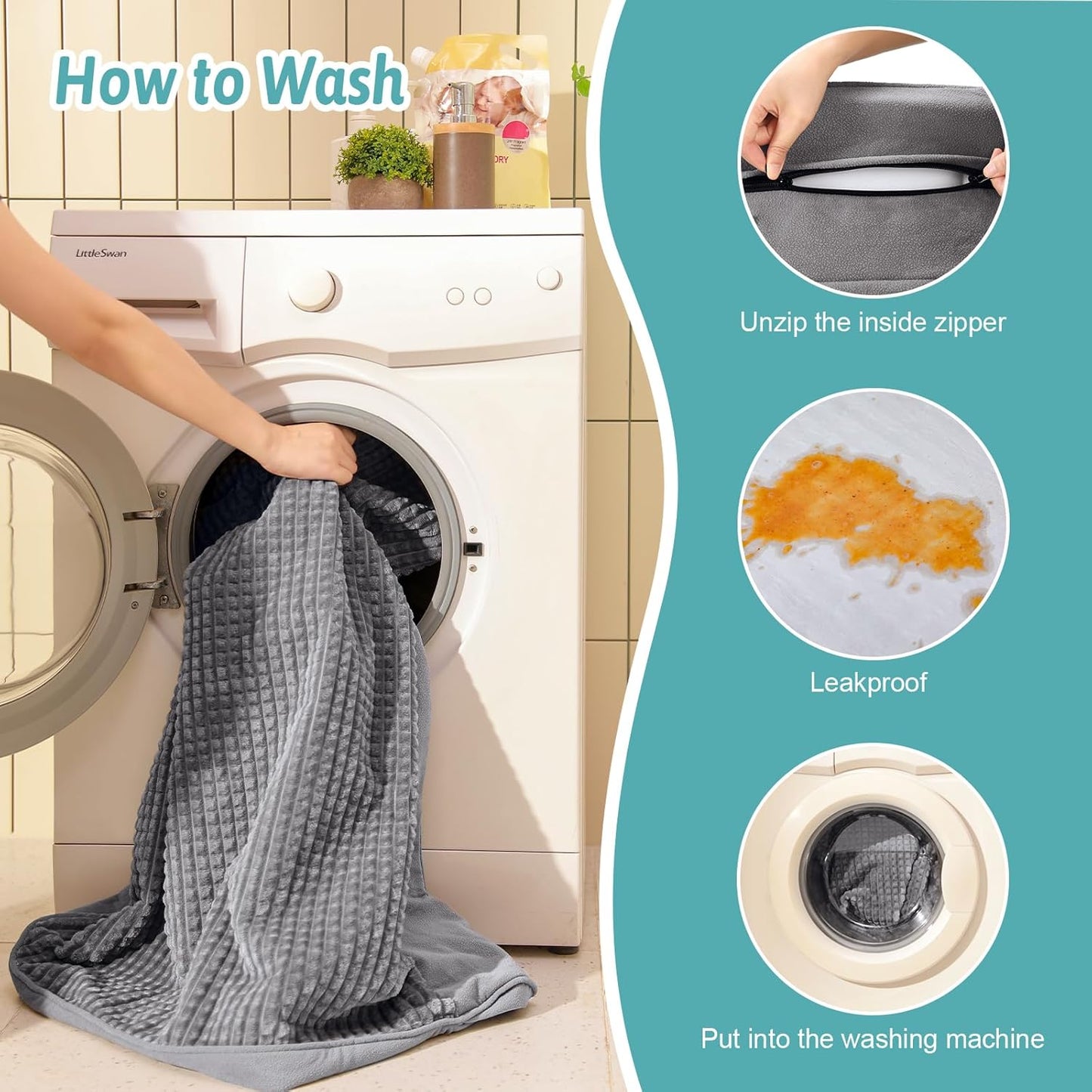 Orthopedic Dog Beds for Medium Size Dog, Pet Couch for Dog Cat, Supportive Foam Bolster Sofa with Waterproof Lining Cover, Anti-Slip, Comfort, Washable, 30x20x7.5 in, U Shape, Grey