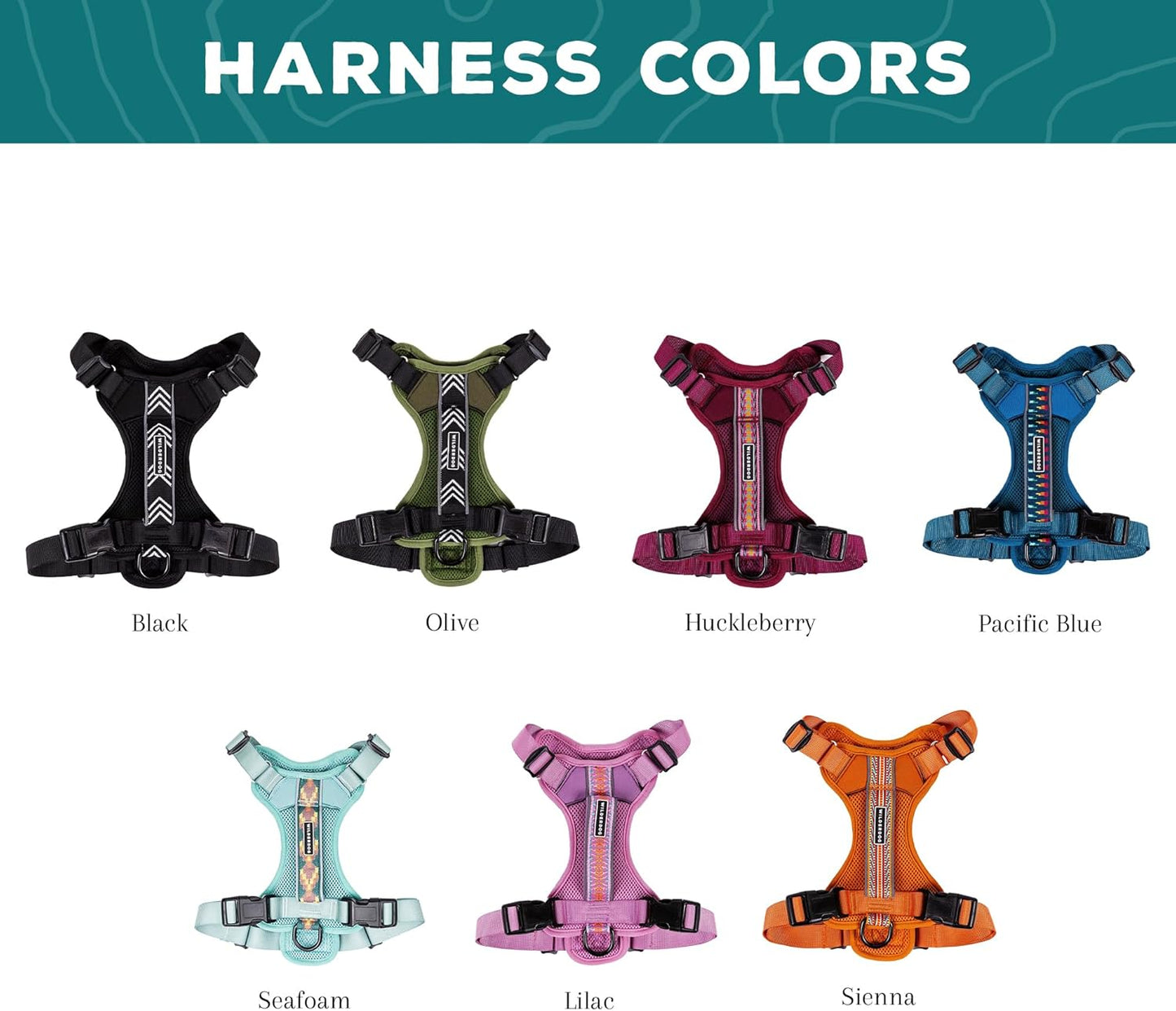 Wilderdog Lightweight Dog Harness with Reflective Straps - Small - Black