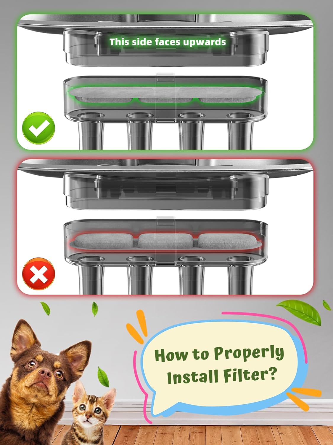 Dog Water Fountain for Large Dogs, 9L/2.4Gal Stainless Steel Dog Fountain with Visible Window & Filtration, Automatic Pet Water Bowl Dispenser Indoor, for All Dogs and Multi-Pet (Filters)