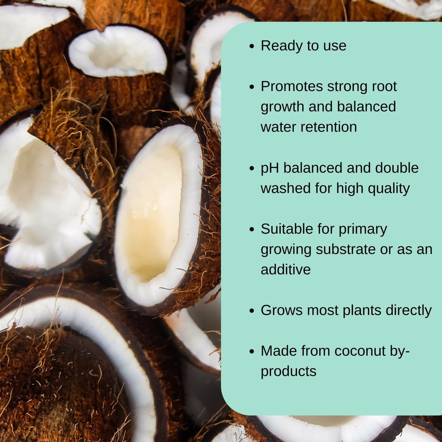 Loose Coconut Coir Mix (8 Quarts), Coconut Coir for Home Gardening - All Natural Soil additive - pH Balanced and Double Washed Coco Peat