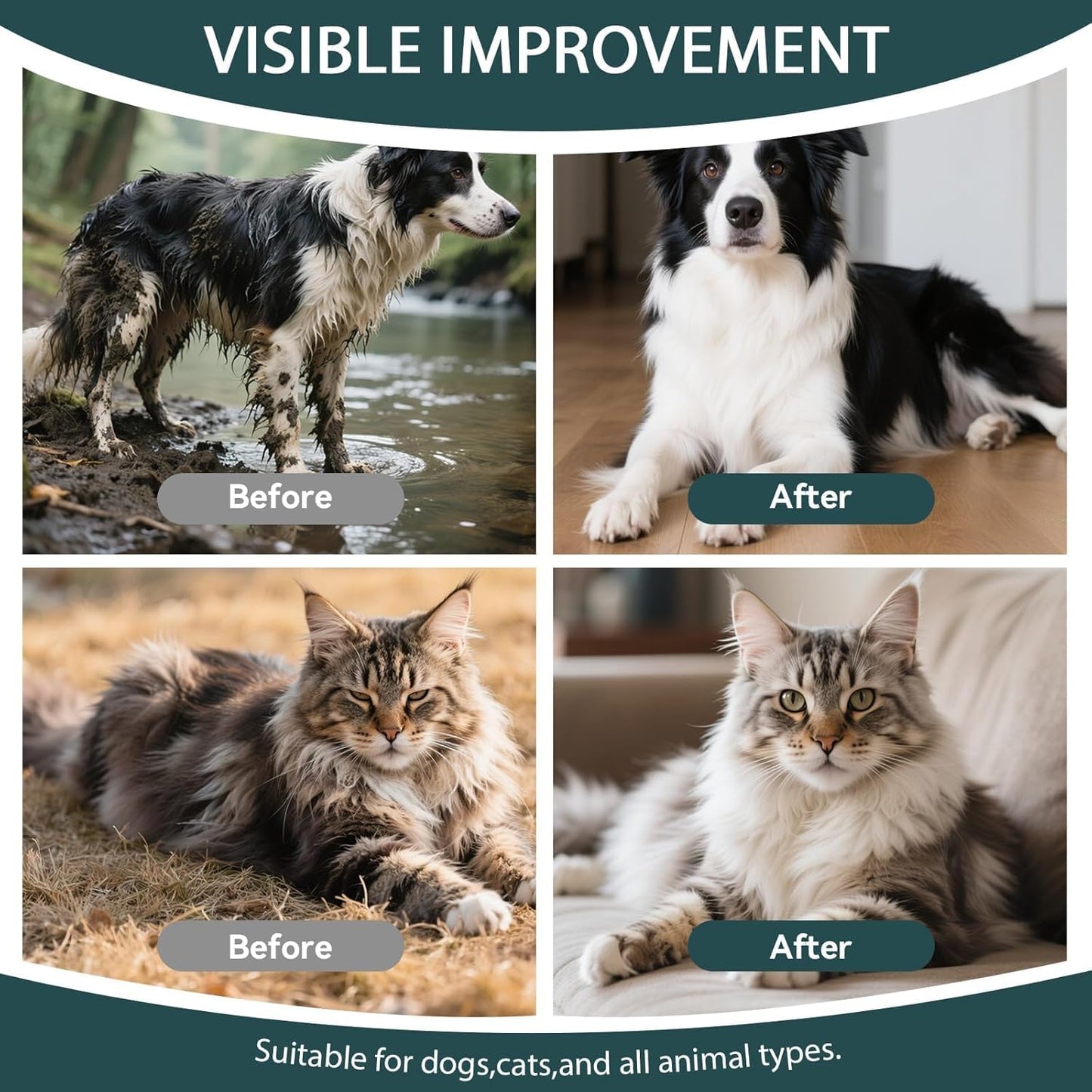 WLP 72 PCS Pet Cleaning and Deodorizing Glove Wipes for Dogs & Cats Hypoallergenic Pet Cleaning and Hydrating Glove Bath Wipes Enriched with Aloe & Jojoba Oil Individually Wrapped