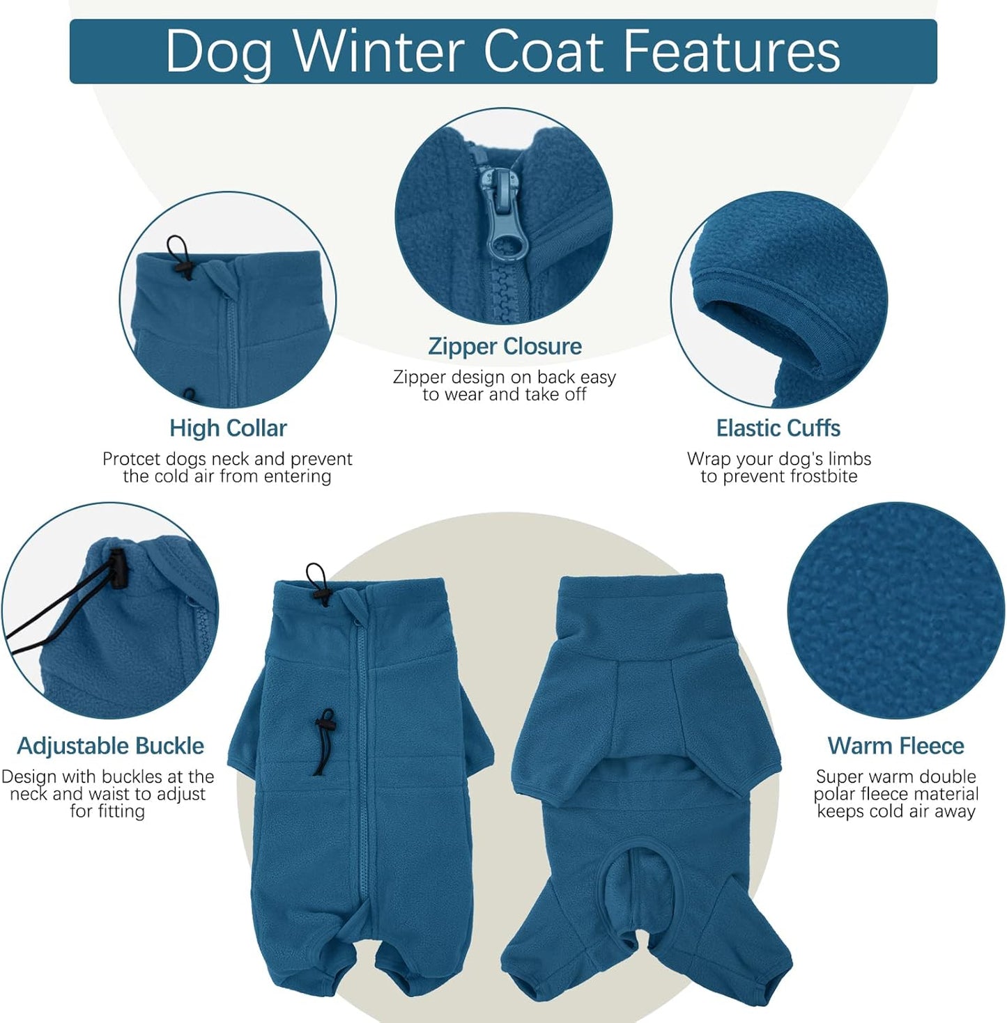 ROZKITCH Doberman Sweater for Dogs, Pet Windproof Warm Cold Weather Jacket Vest Cozy Jumpsuit Apparel Outfit Clothes for Small Medium Large Dog Walking Sleep 2XL