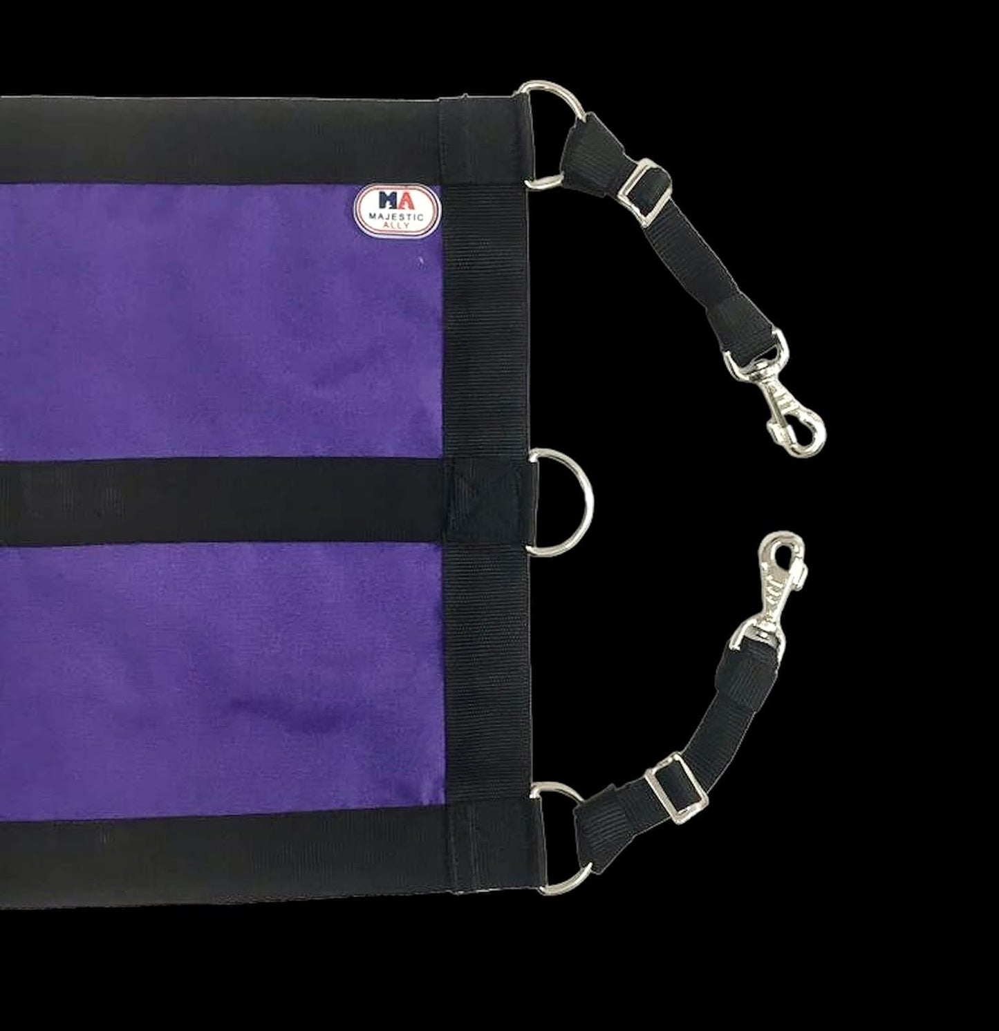 Majestic Ally 1200D 29"x19" Horse Stall Guard with Replaceable and Adjustable Length Straps and Replaceable Hardware (Purple Black)