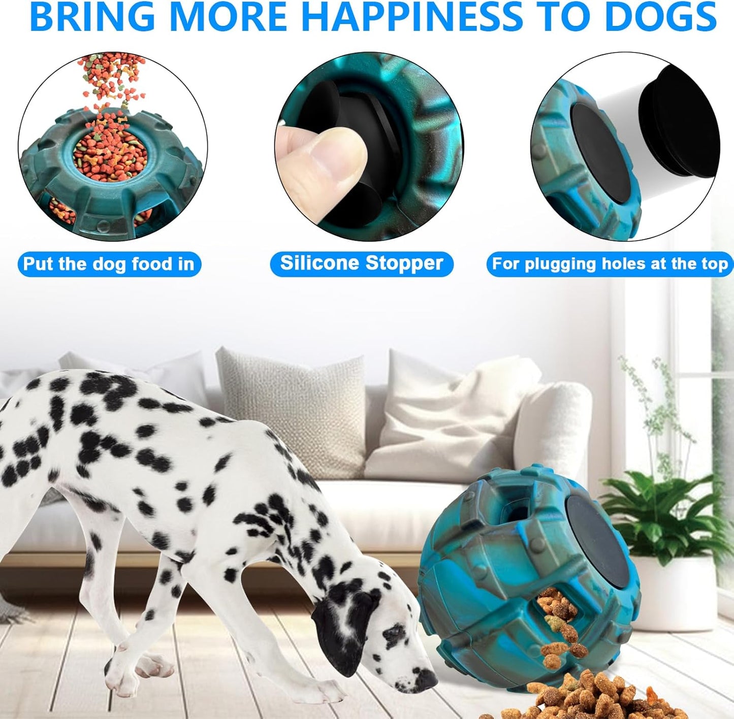 Yipetor Frozen Treat Dispensing Dog Toy - Large Chew Toy, Freezable Fillable Rubber, Reduces Anxiety, Easy to Clean, Interactive Puzzle (Large)
