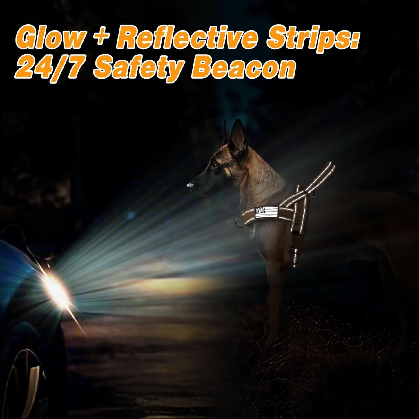 Forestpaw No Pull Dog Harness - Soft Flannel Padded Tactical Dog Vest Harness with Quick Release Buckle, Adjustable Reflective Pet Harness for Medium Dogs Walking Training,Brown M