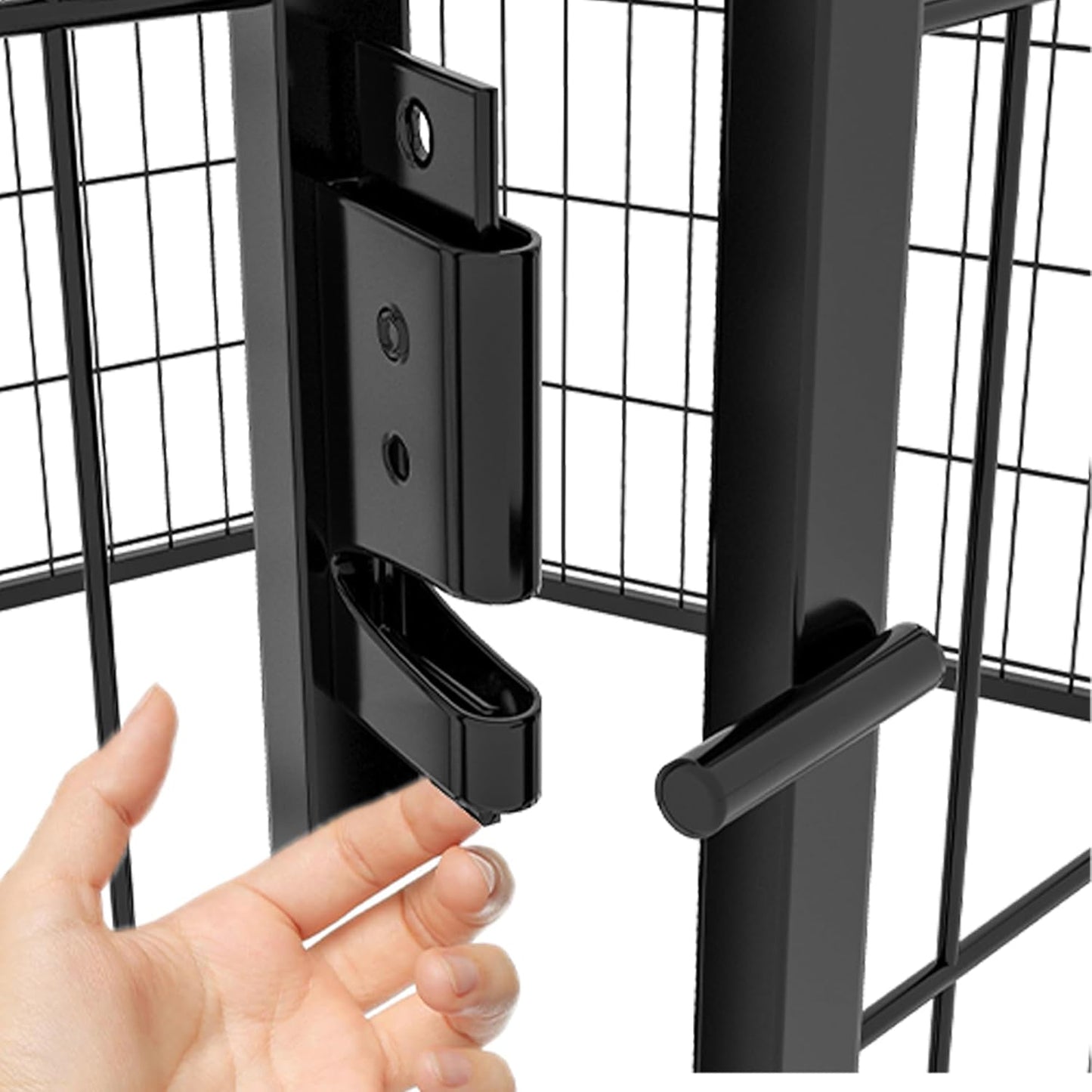 Dog Playpen, Outdoor Dog Fence, 16 Panels, 32" H Dog Pen for Medium/Small Dogs, Heavy Duty Metal Pet Fence with Gate, Portable Dog Fence for RV Camping and Yard (Black)