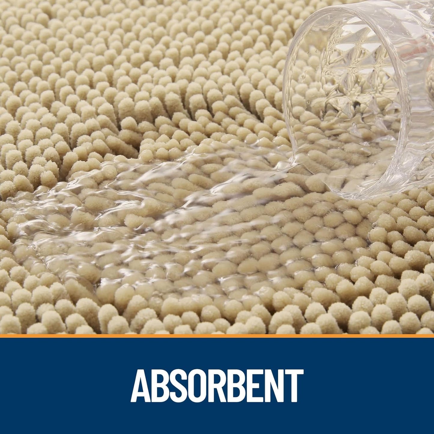 OLANLY Dog Door Mat for Muddy Paws 70x24, Absorbs Moisture and Dirt, Absorbent Non-Slip Washable Doormat, Quick Dry Chenille Mud Mat for Dogs, Entry Indoor Entryway Carpet for Inside Floor, Beige