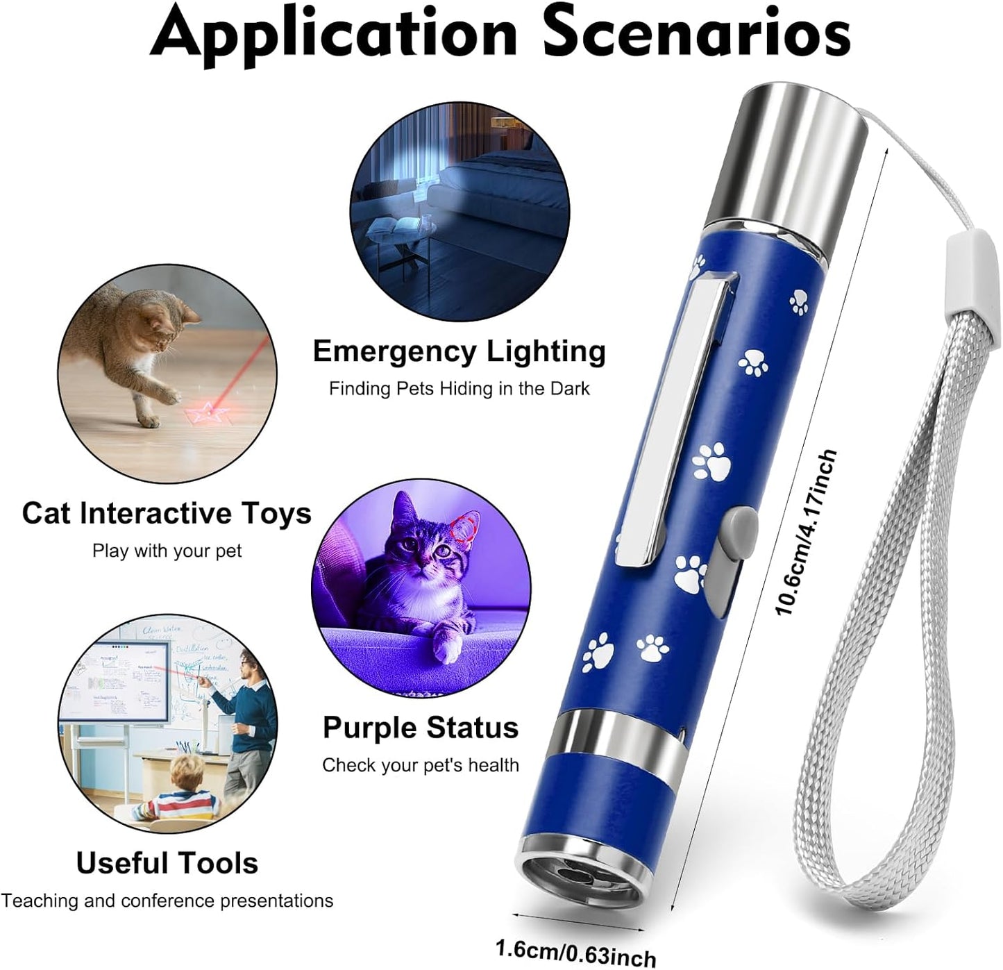 EAWONGEE Cat Toys, Interactive Toy for Cats with 7 Light Projection Modes, Interactive Kitty and Pet Dog Toy for Training Chaser, 2 Pieces Blue