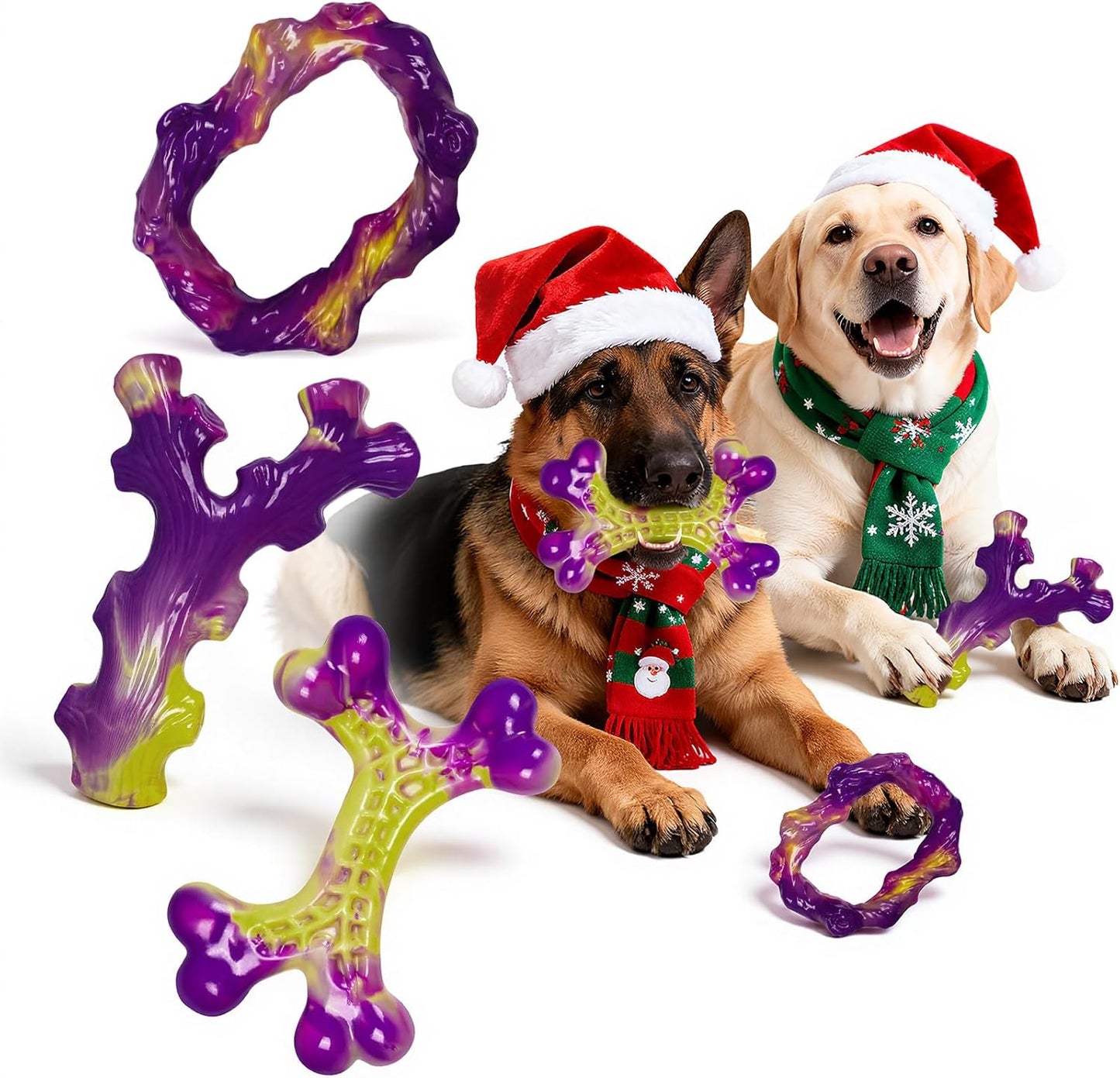 6-Pack Dog Toys for Aggressive Chewers: Dog Toy for Aggressive Chewer Large Breed, Dog Toy to Keep Them Busy, Dog, Bacon Flavor