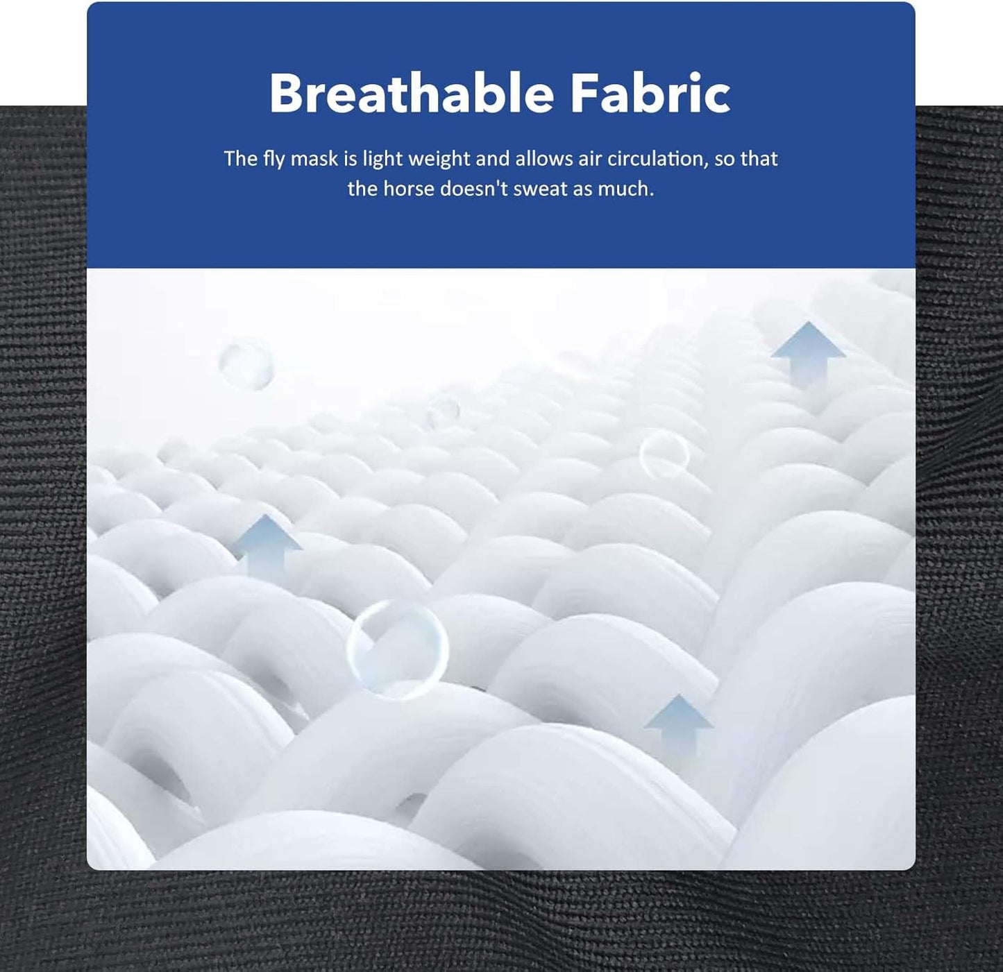 Harrison Howard Super Comfort Stretchy Fly Mask Large Eye Space with UV Protection Soft on Skin with Breathability Weaving Dots L