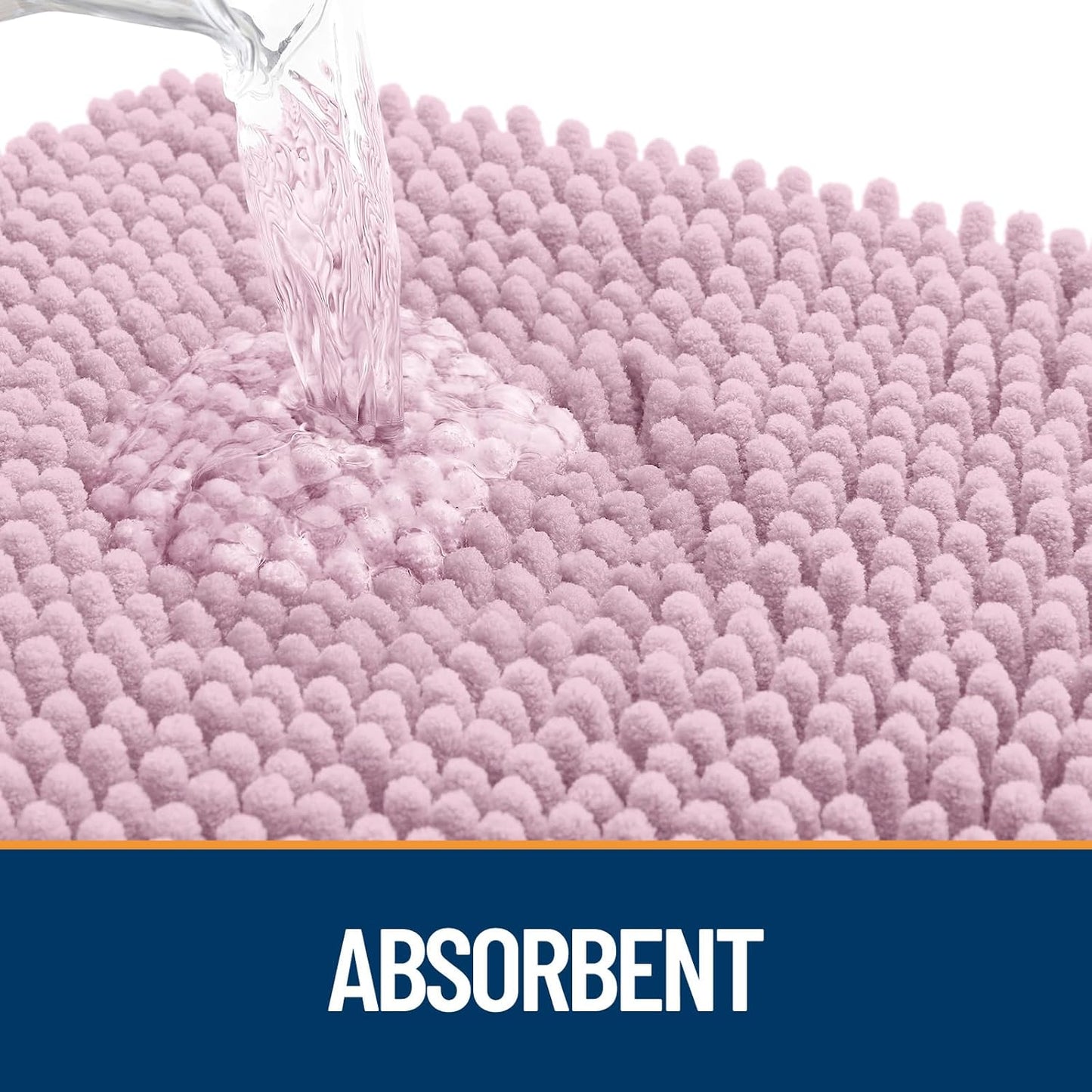 OLANLY Dog Door Mat for Muddy Paws 47x17, Absorbs Moisture and Dirt, Absorbent Non-Slip Washable Doormat, Quick Dry Chenille Mud Mat for Dogs, Entry Indoor Entryway Carpet for Inside Floor, Dusty Rose