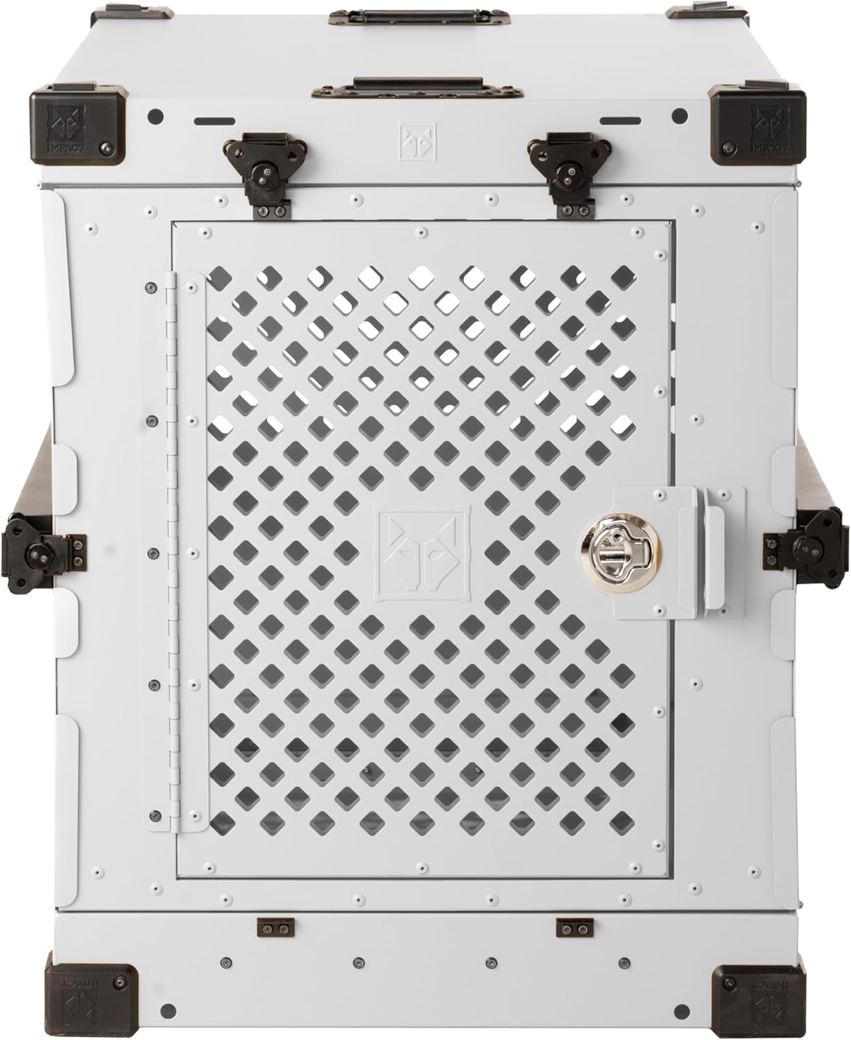 Impact Collapsible Dog Crate - Foldable Hard Crate for Large Dogs - Heavy Duty Travel Kennel with Powder-Coated Aluminum - Quick Setup for Indoor & Outdoor (White, 40" (40.5" L x 23" W x 29" H))