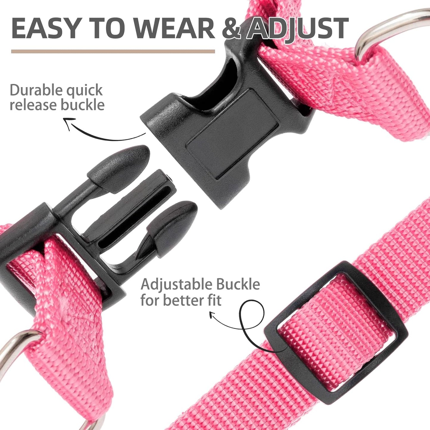 PUPTECK No Pull Dog Harness Soft Adjustable Basic Nylon Step in Puppy Vest Outdoor Walking with ID Tag